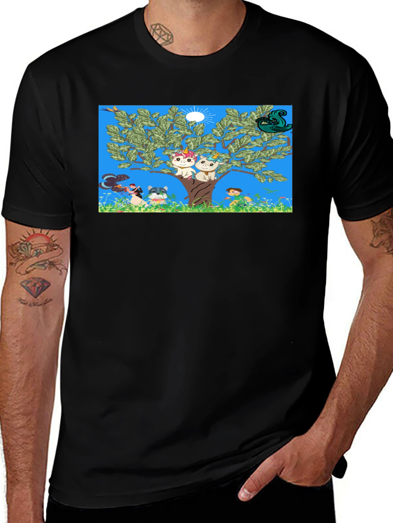 Whimsical Cartoon Tree Unisex Tee