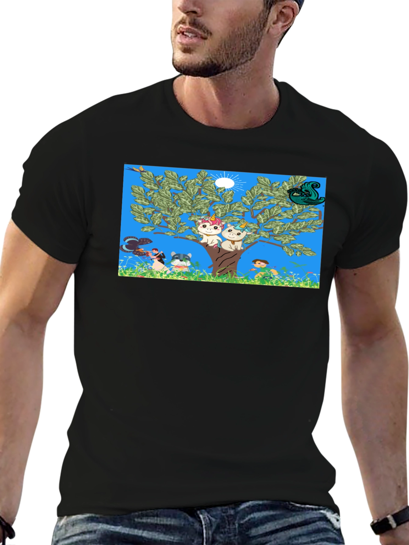 Whimsical Cartoon Tree Unisex Tee