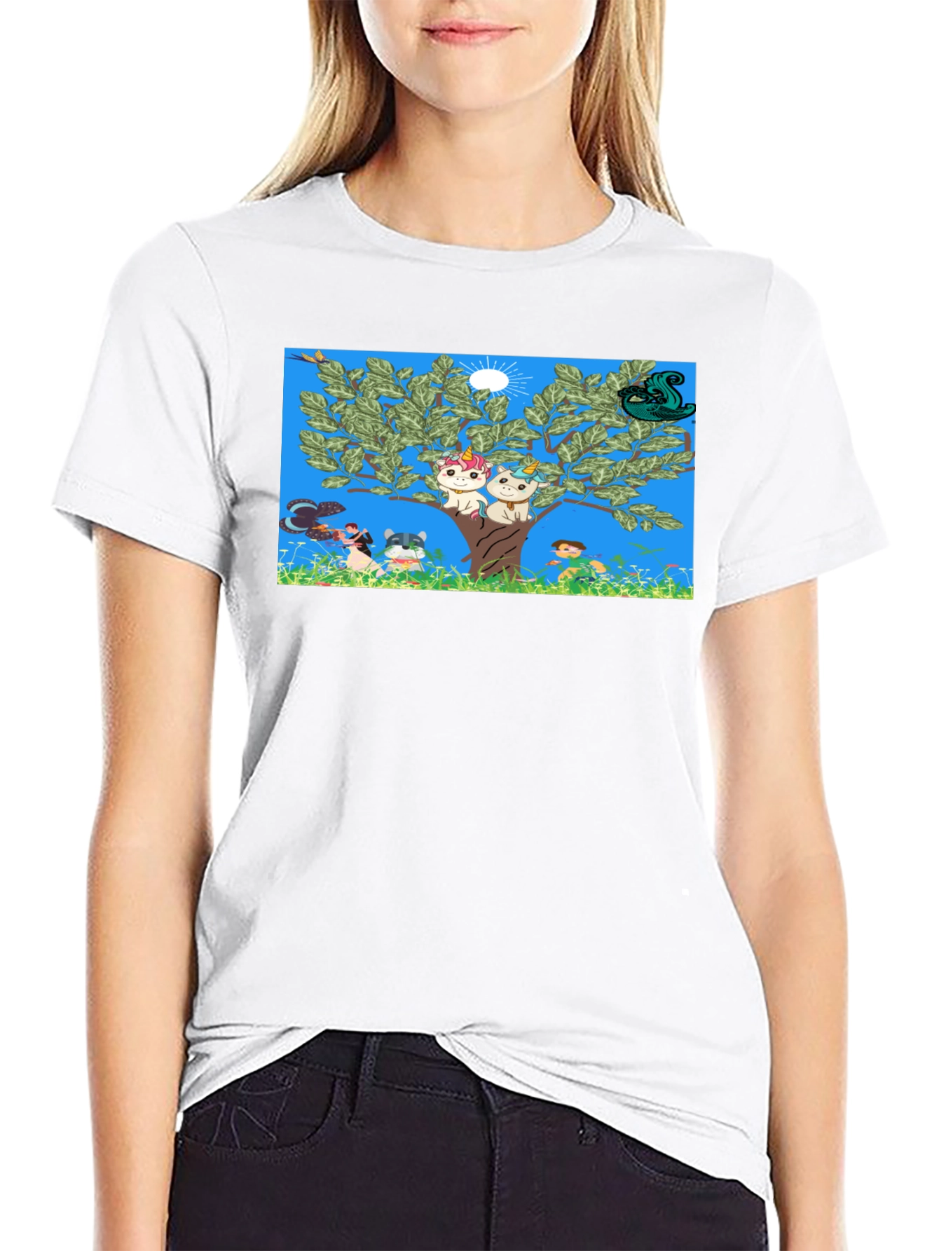 Whimsical Cartoon Tree Unisex Tee