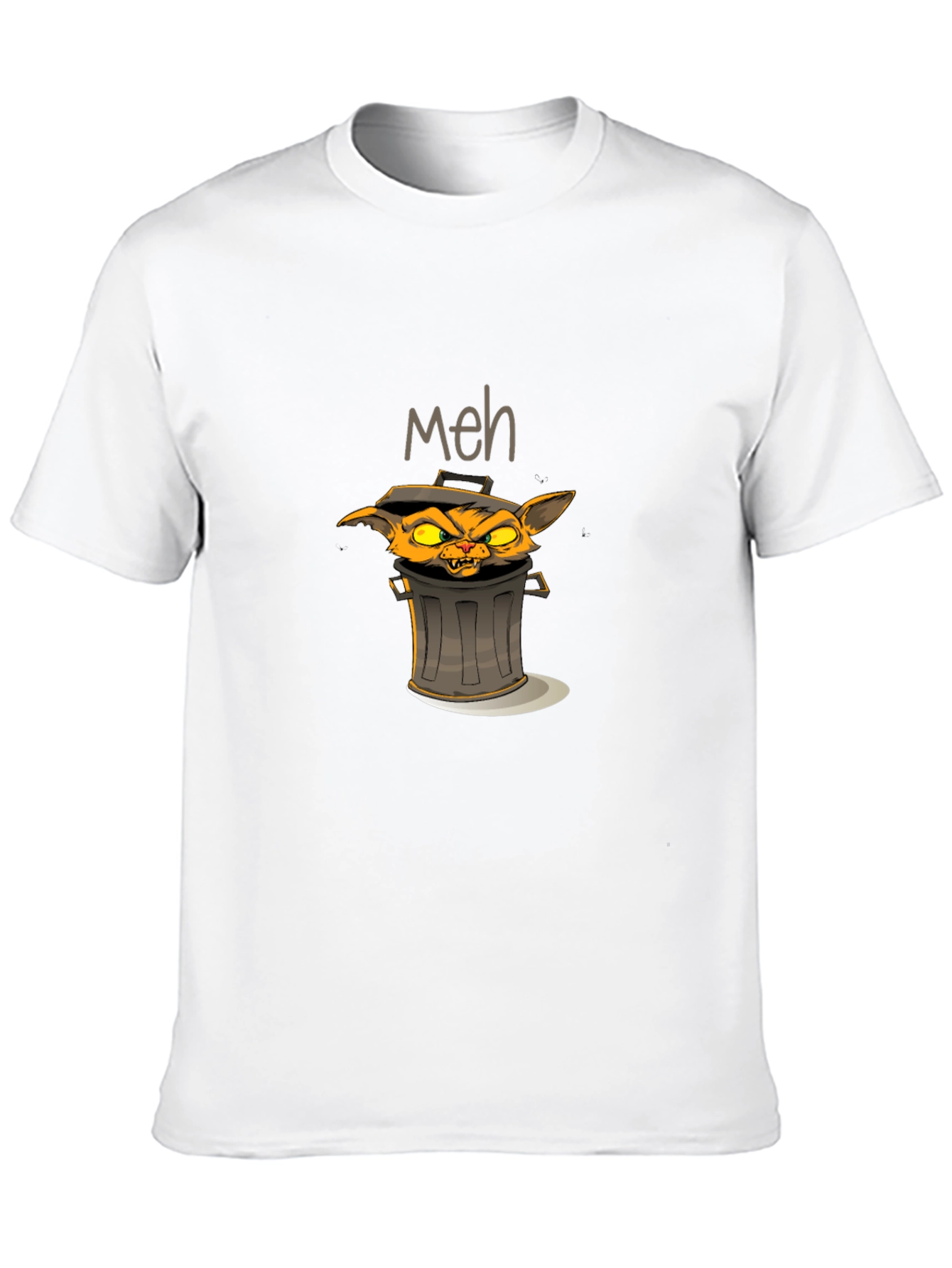 Meh Grumpy Trash Can Cat T-Shirt