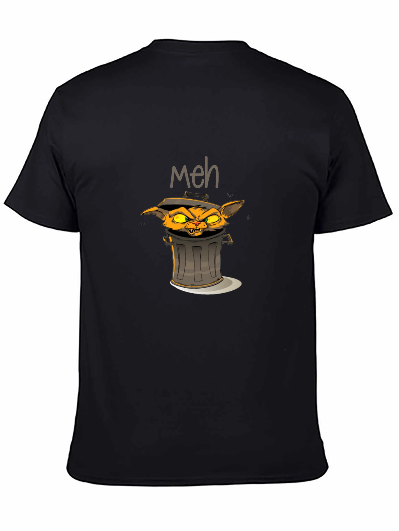 Meh Grumpy Trash Can Cat T-Shirt