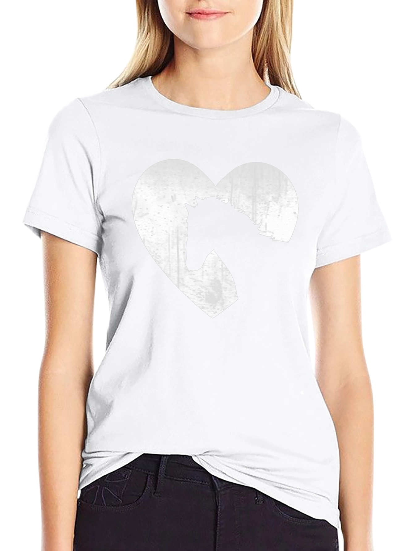 Horse Lover Tee - Heart Graphic Print