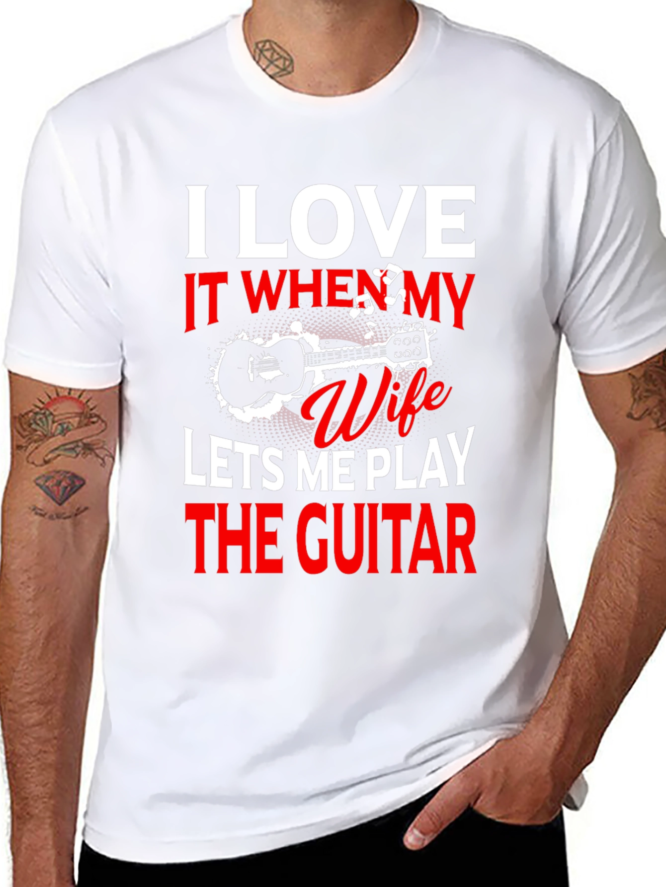 I Love My Wife Guitar T-Shirt