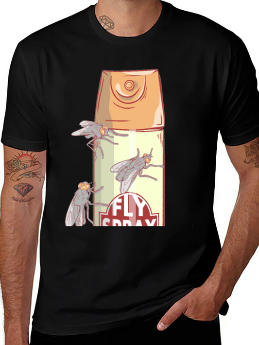 Fly Spray Graphic T-Shirt - Novelty Insect Design