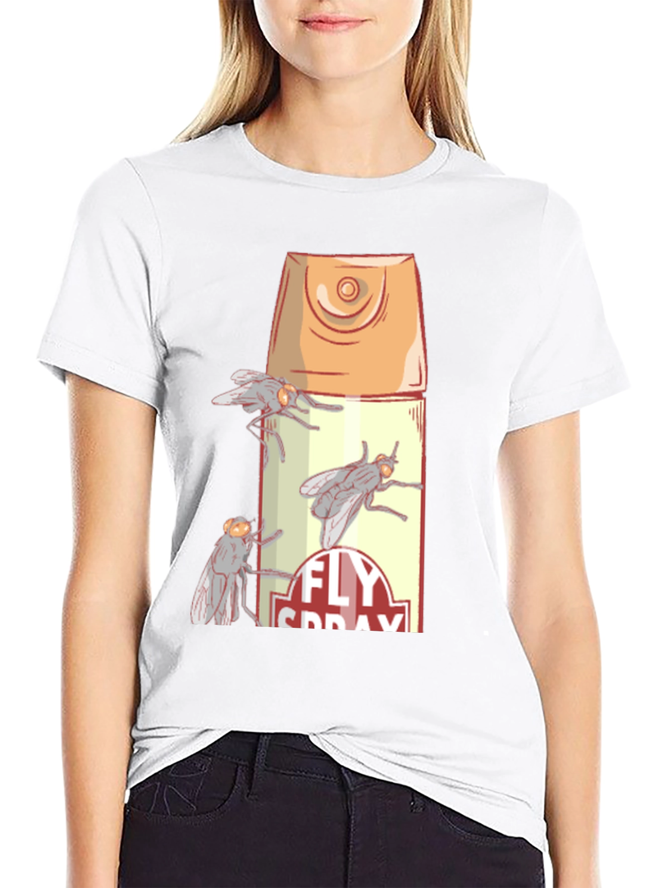 Fly Spray Graphic T-Shirt - Novelty Insect Design