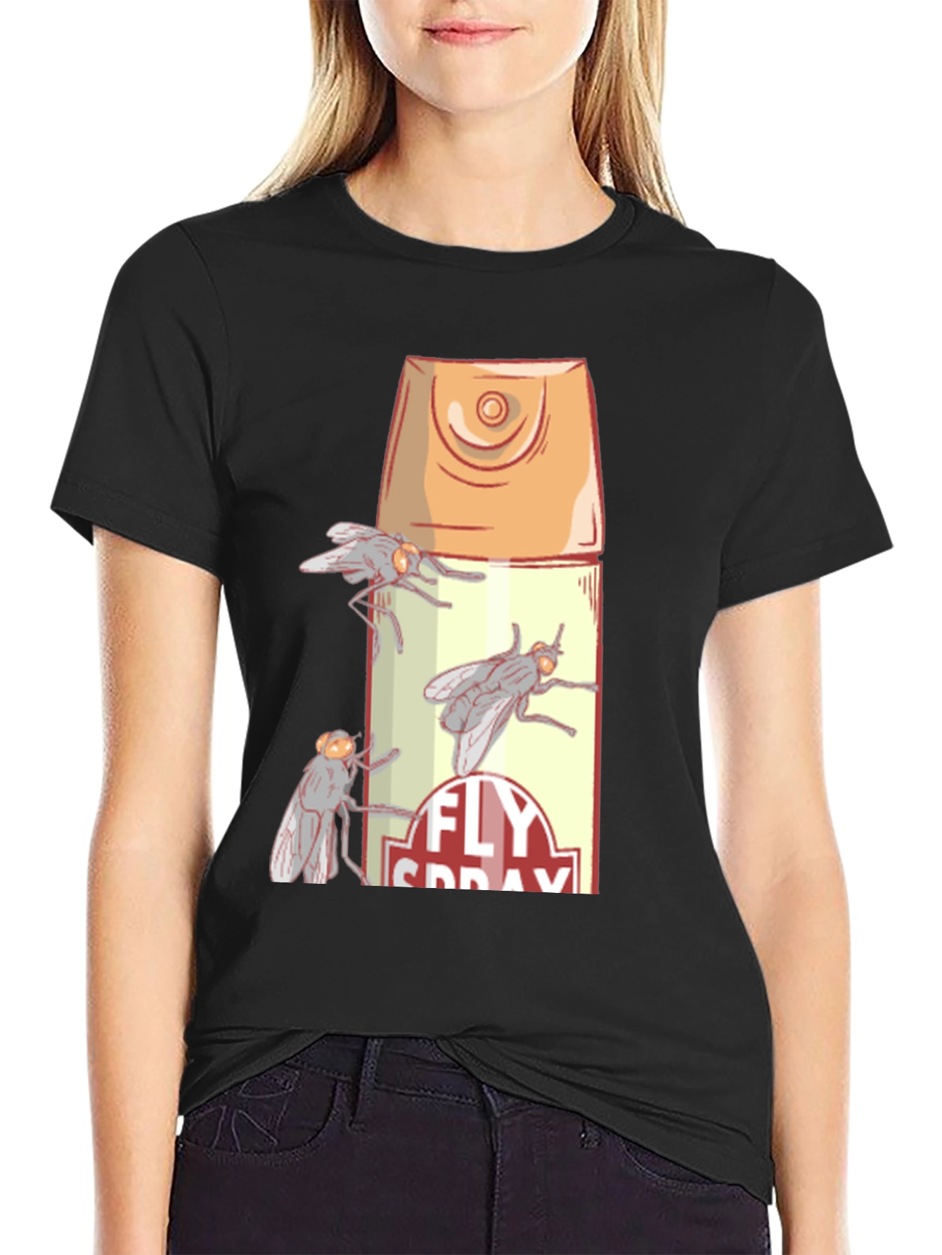 Fly Spray Graphic T-Shirt - Novelty Insect Design