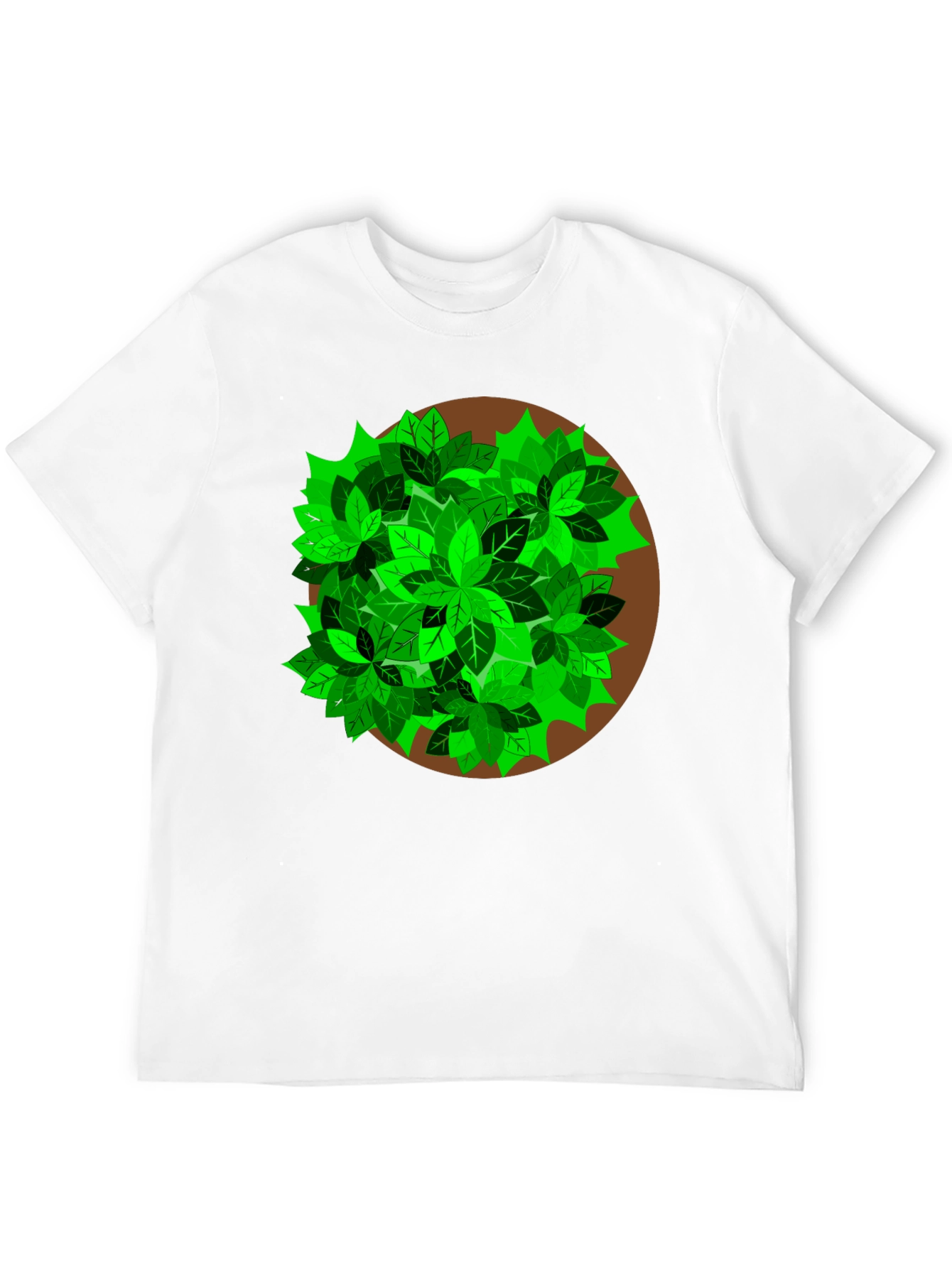 Nature Leaf Print T-Shirt - Black