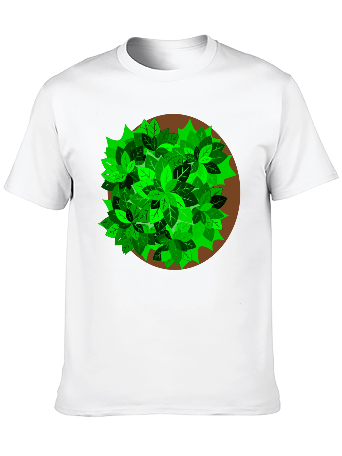 Nature Leaf Print T-Shirt - Black