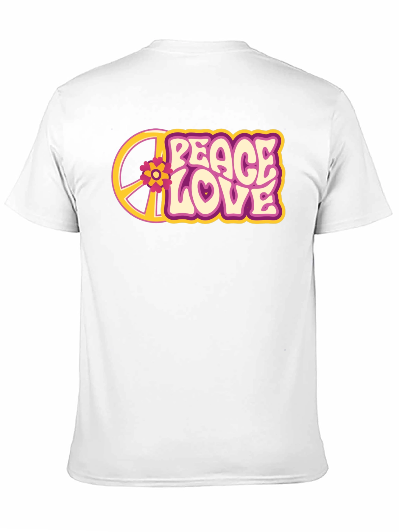 Peace Love Flower Graphic Tee - Retro Style