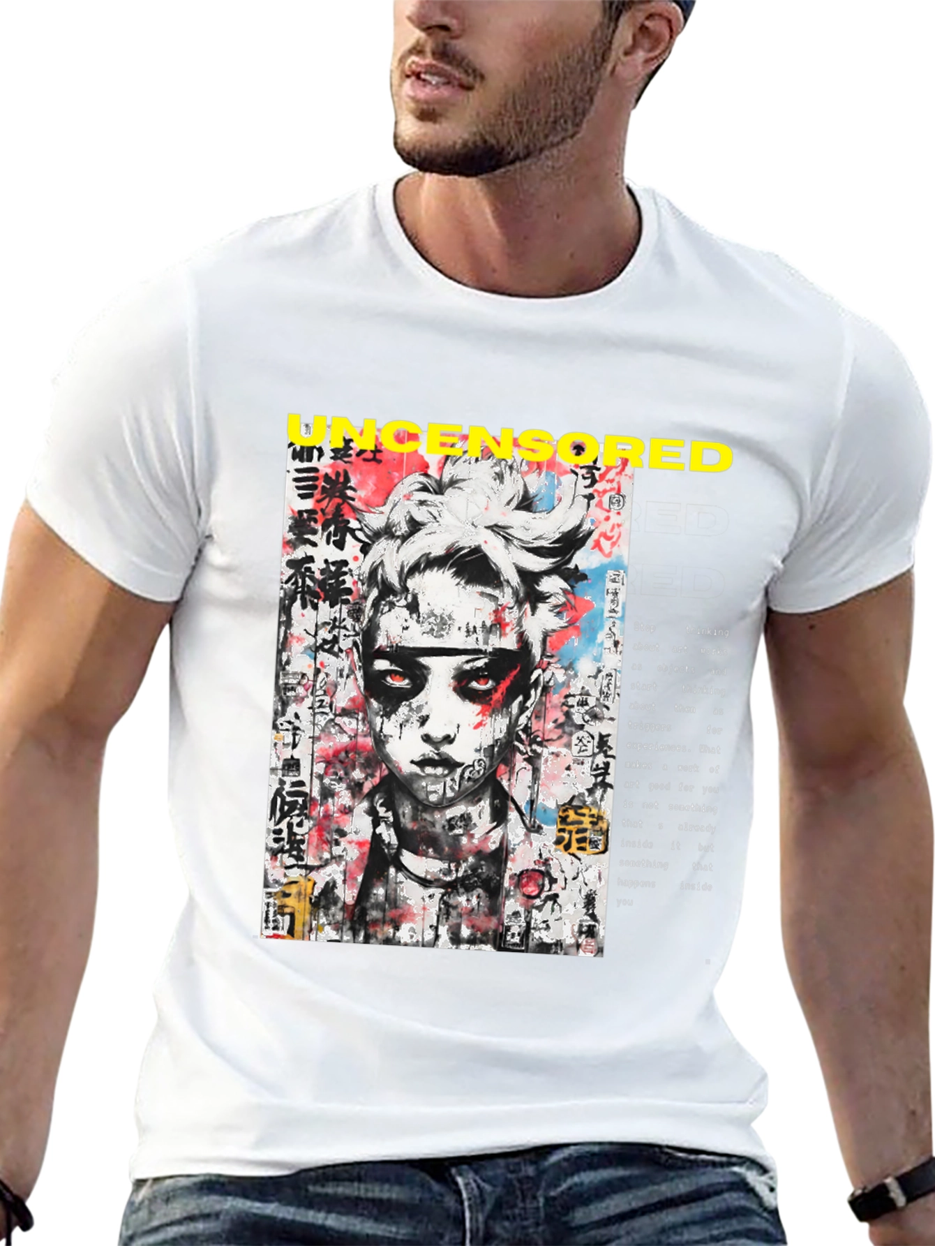 Edgy Uncensored Graphic Print Black T-Shirt