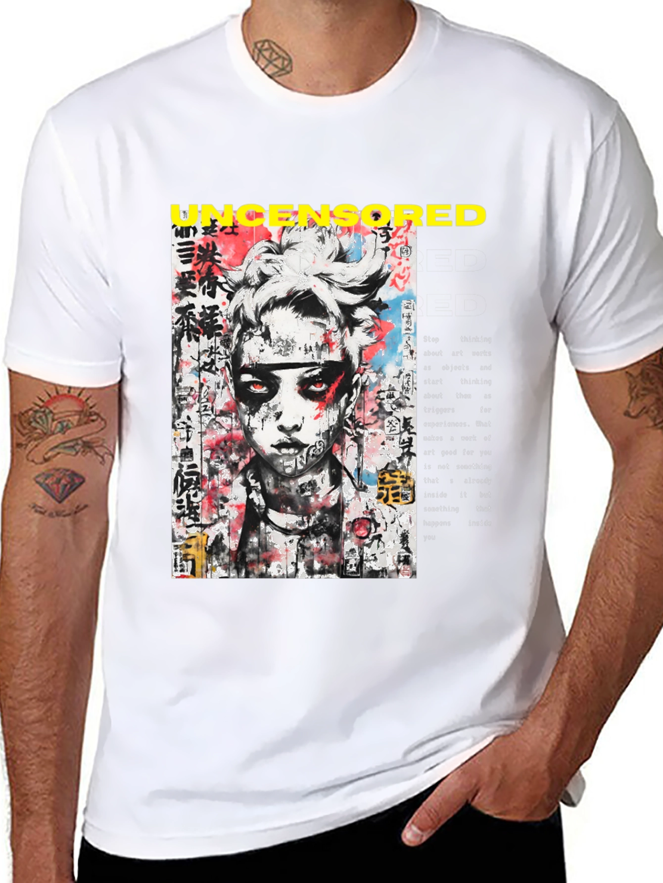 Edgy Uncensored Graphic Print Black T-Shirt