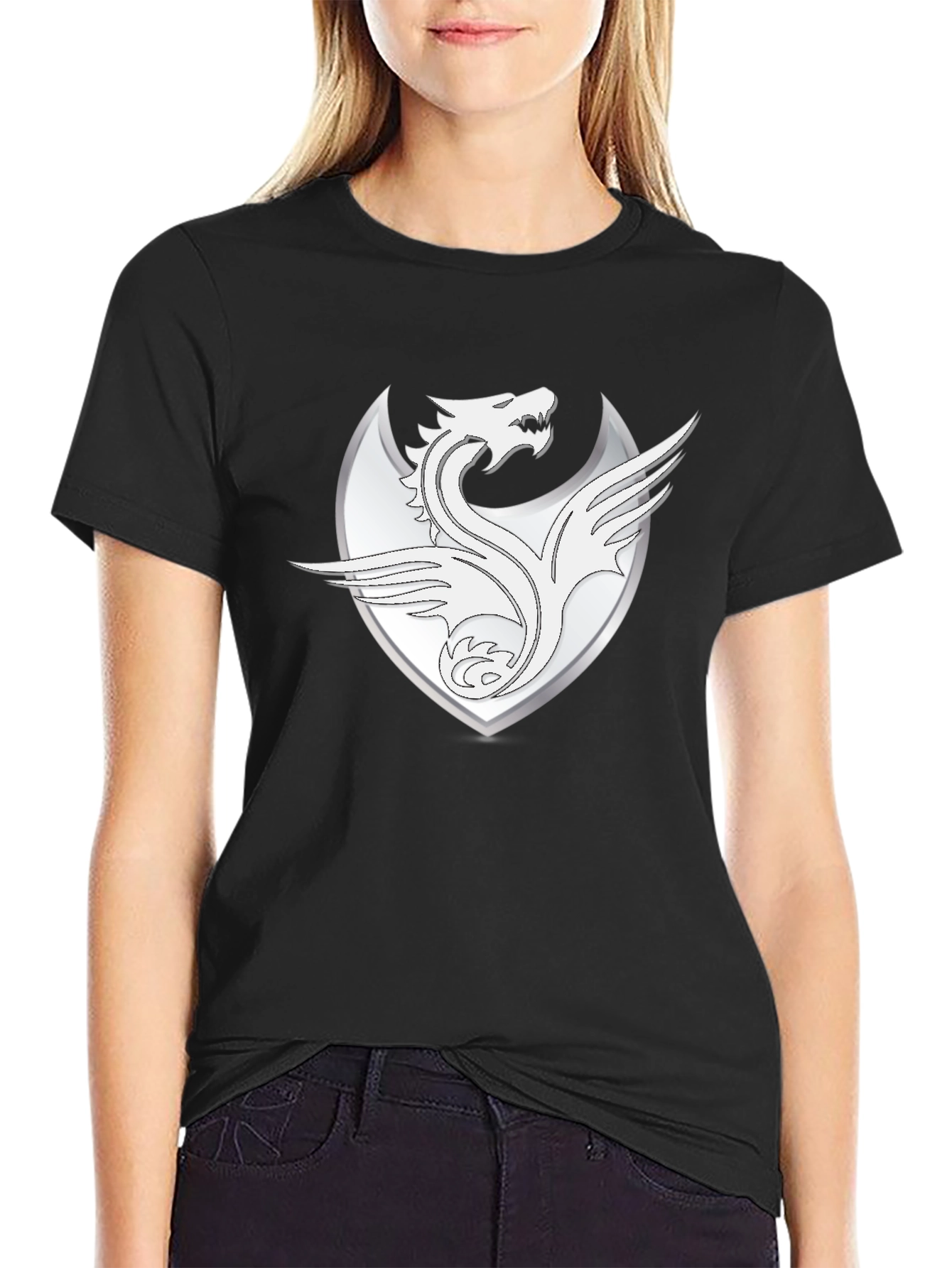 Dragon Crest Graphic T-Shirt - Black