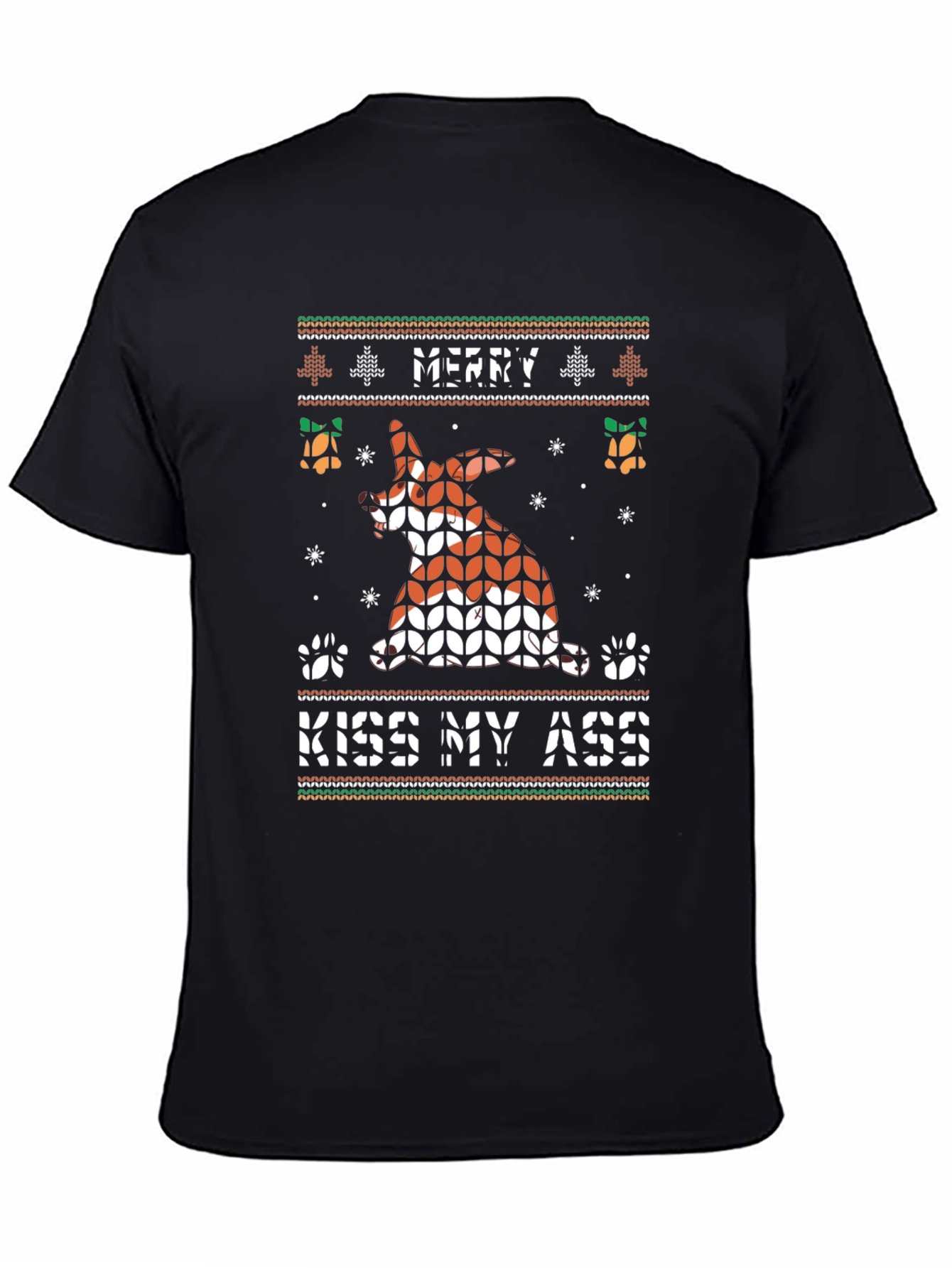 Merry Kiss My Ass Christmas Dog Sweater T-Shirt