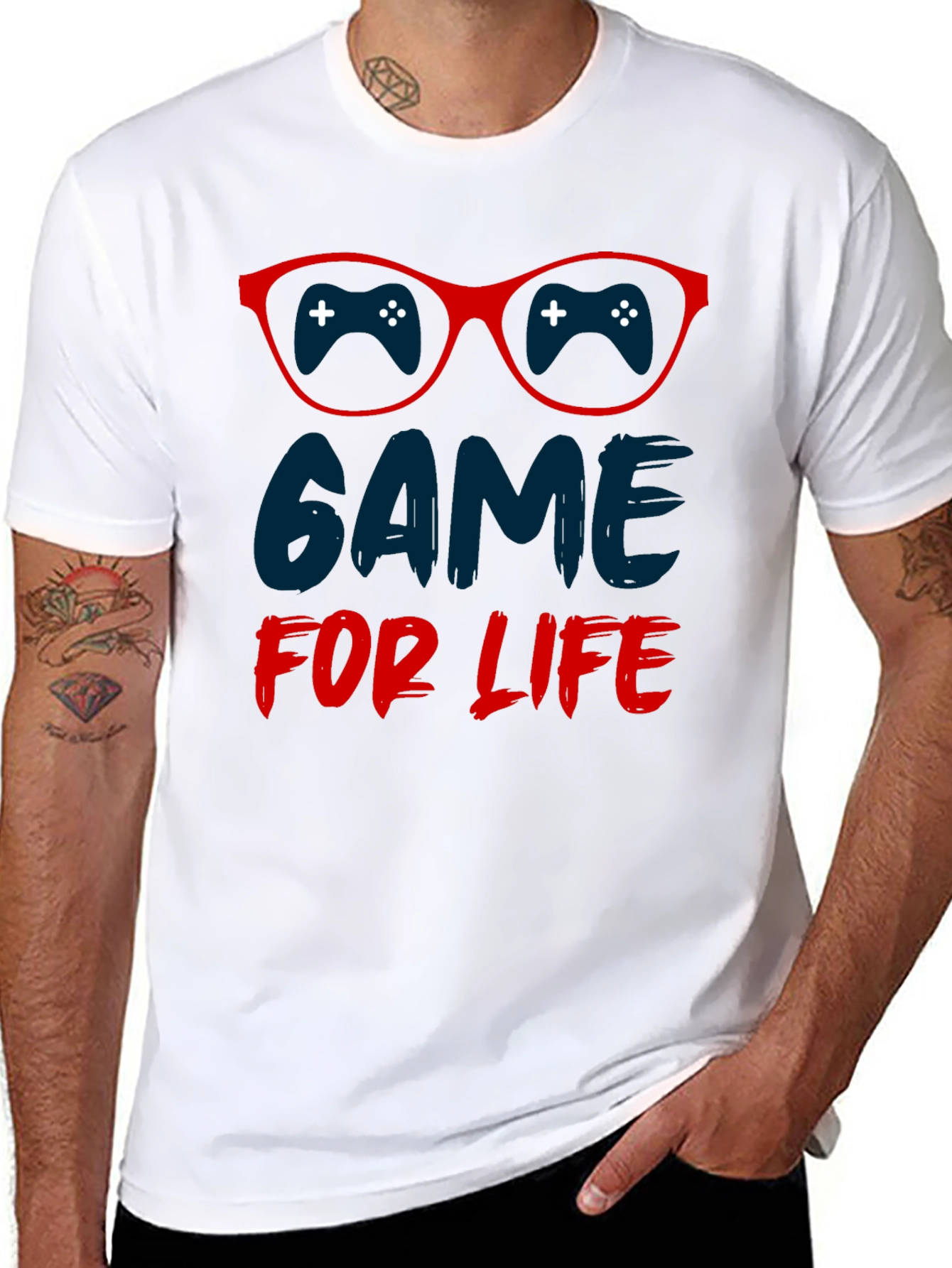 Game for Life T-Shirt - Gamer Glasses Design