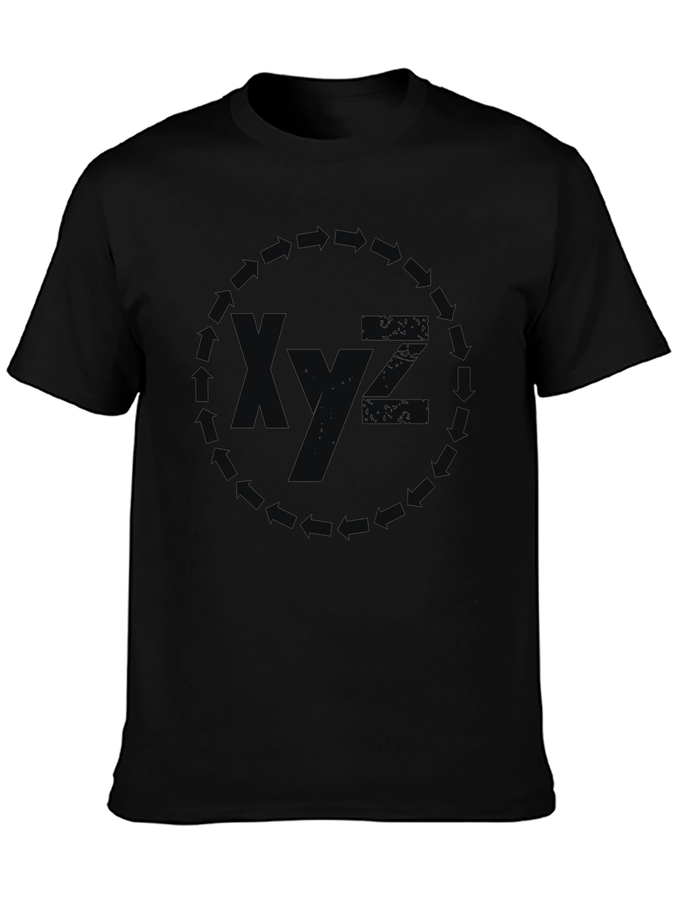 XYZ Graphic Print Black T-Shirt