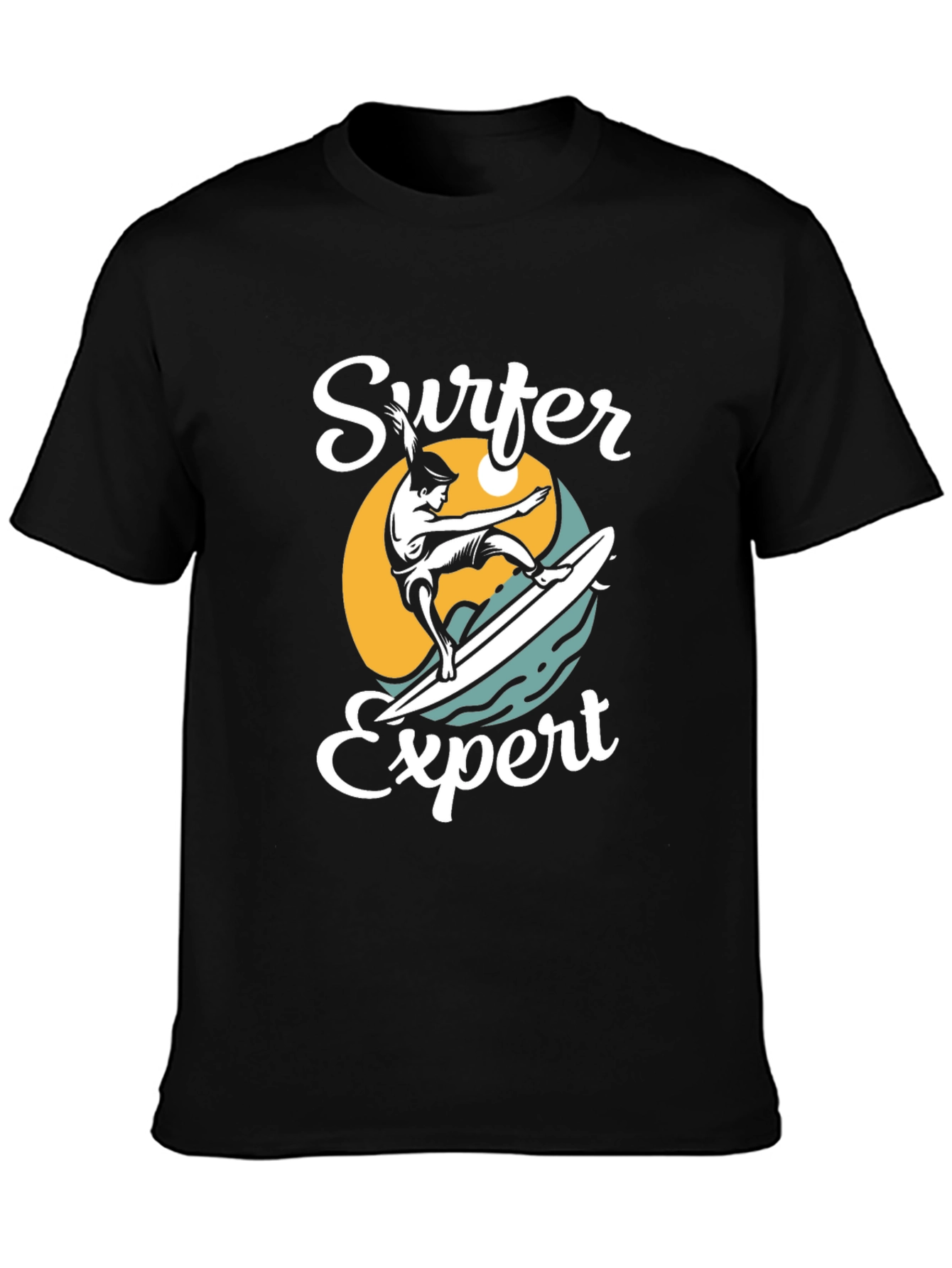 Surfer Expert Black Graphic Tee