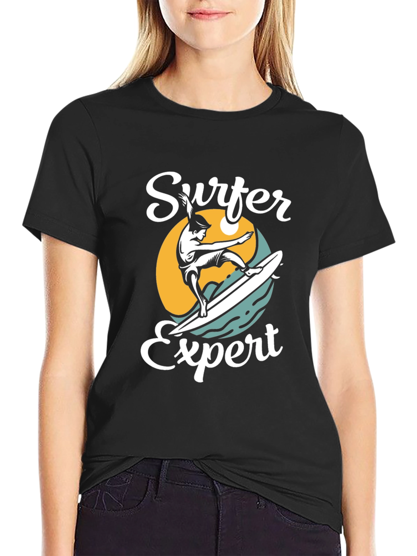 Surfer Expert Black Graphic Tee