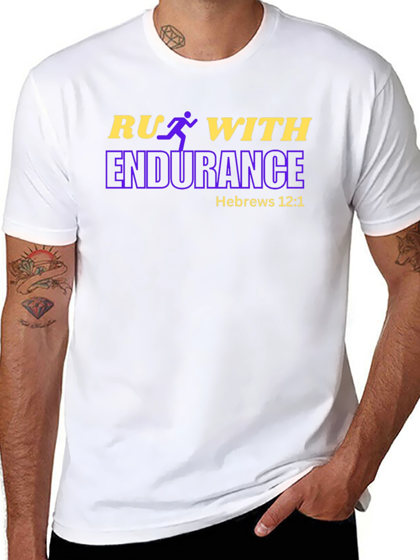 Run With Endurance T-Shirt Hebrews 12:1