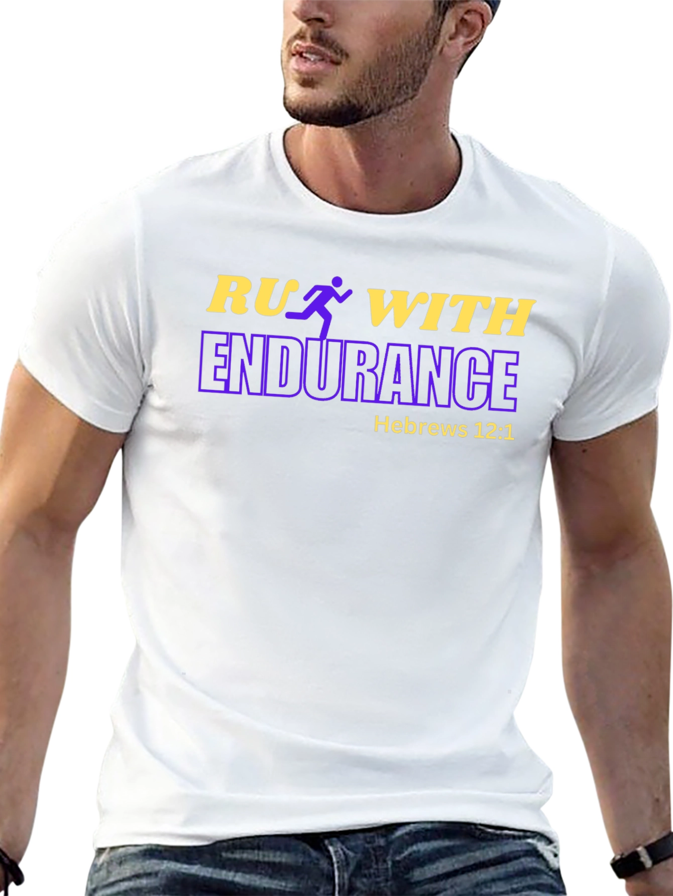 Run With Endurance T-Shirt Hebrews 12:1