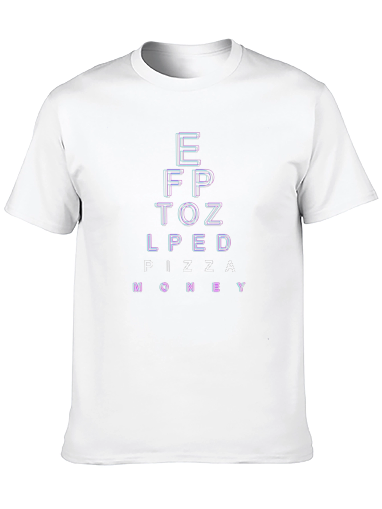 Pizza Money Eye Chart Black T-Shirt