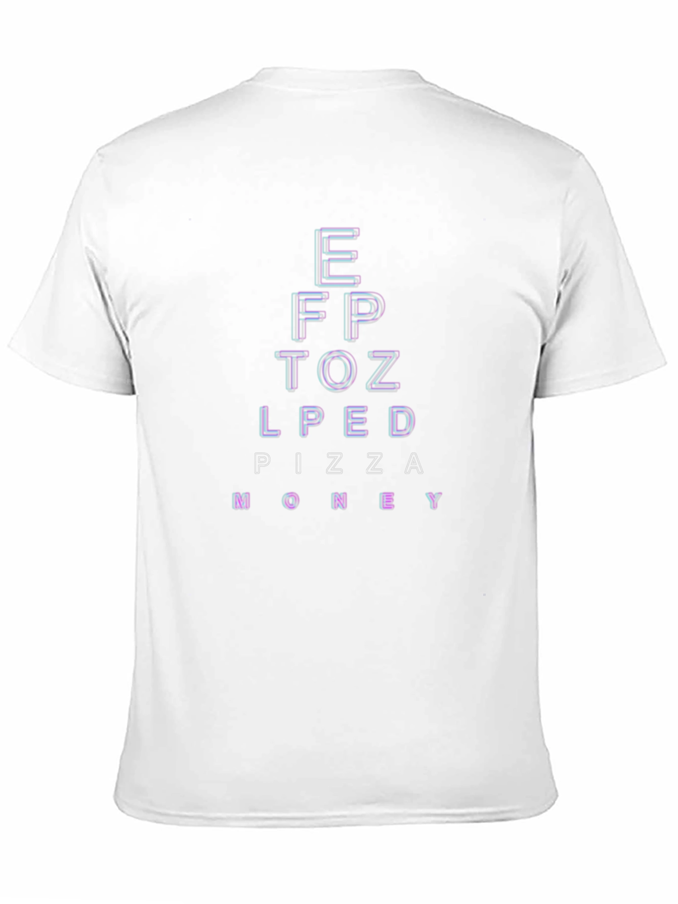 Pizza Money Eye Chart Black T-Shirt