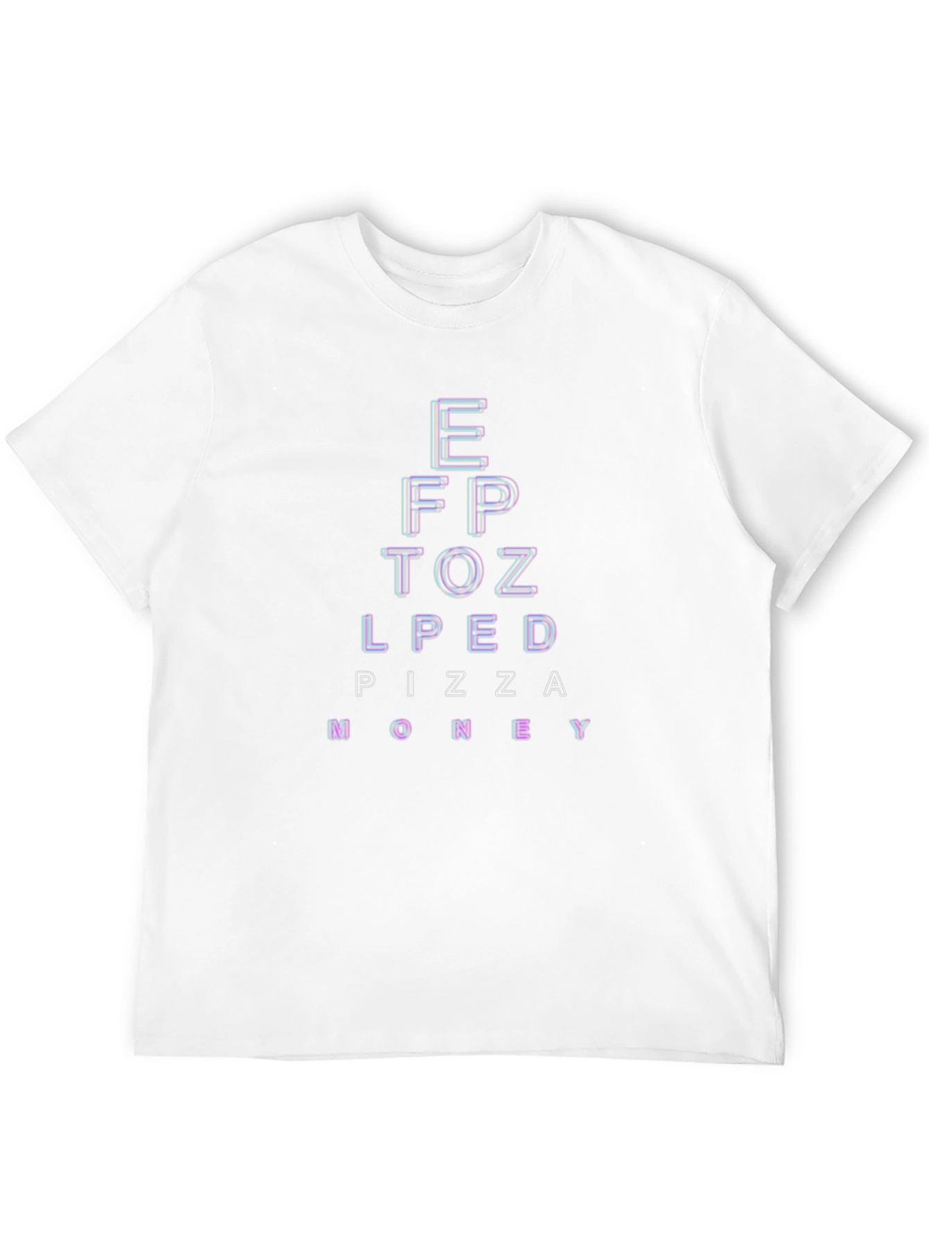Pizza Money Eye Chart Black T-Shirt