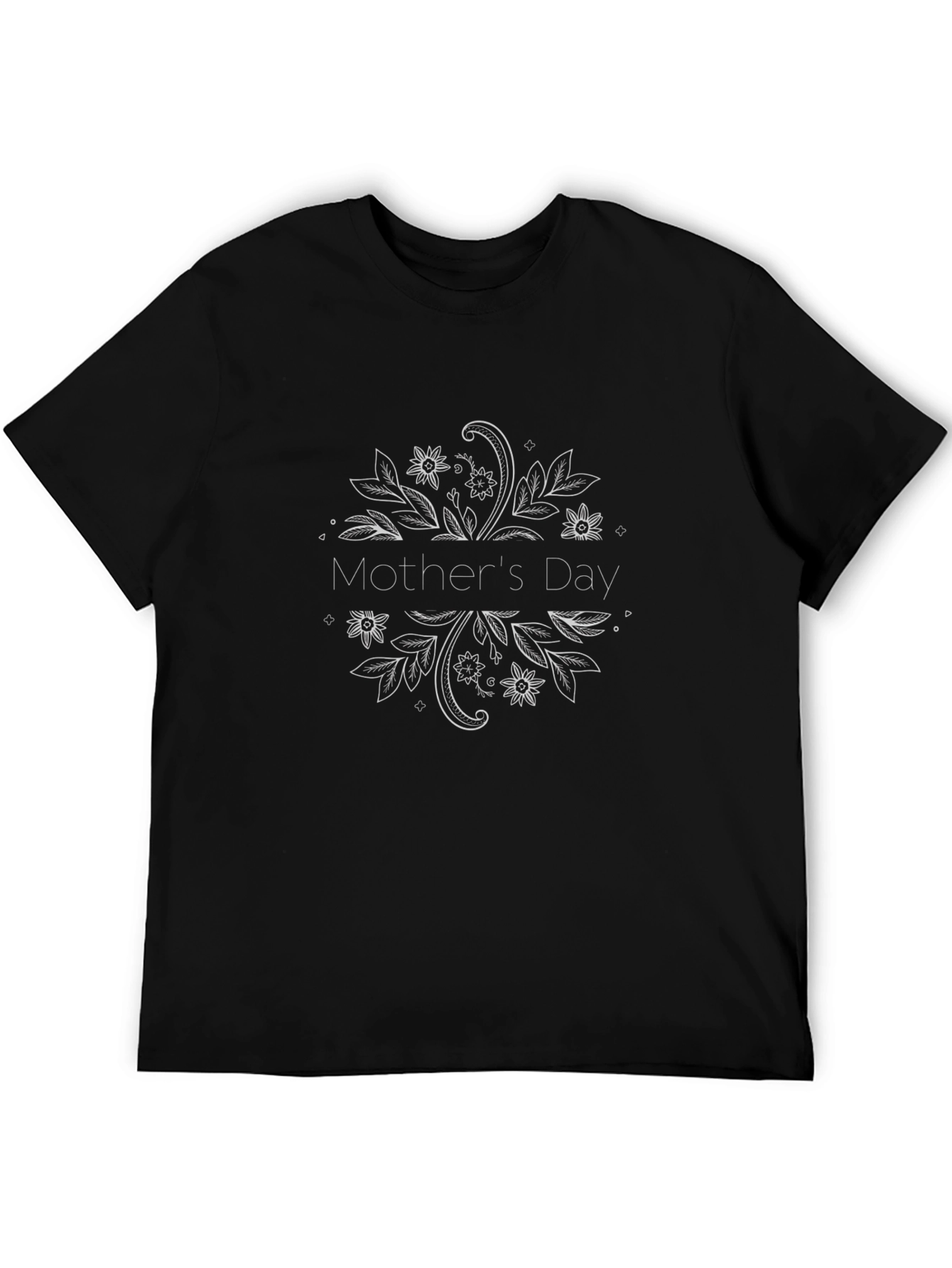 Mothers Day Floral Graphic Tee - Black