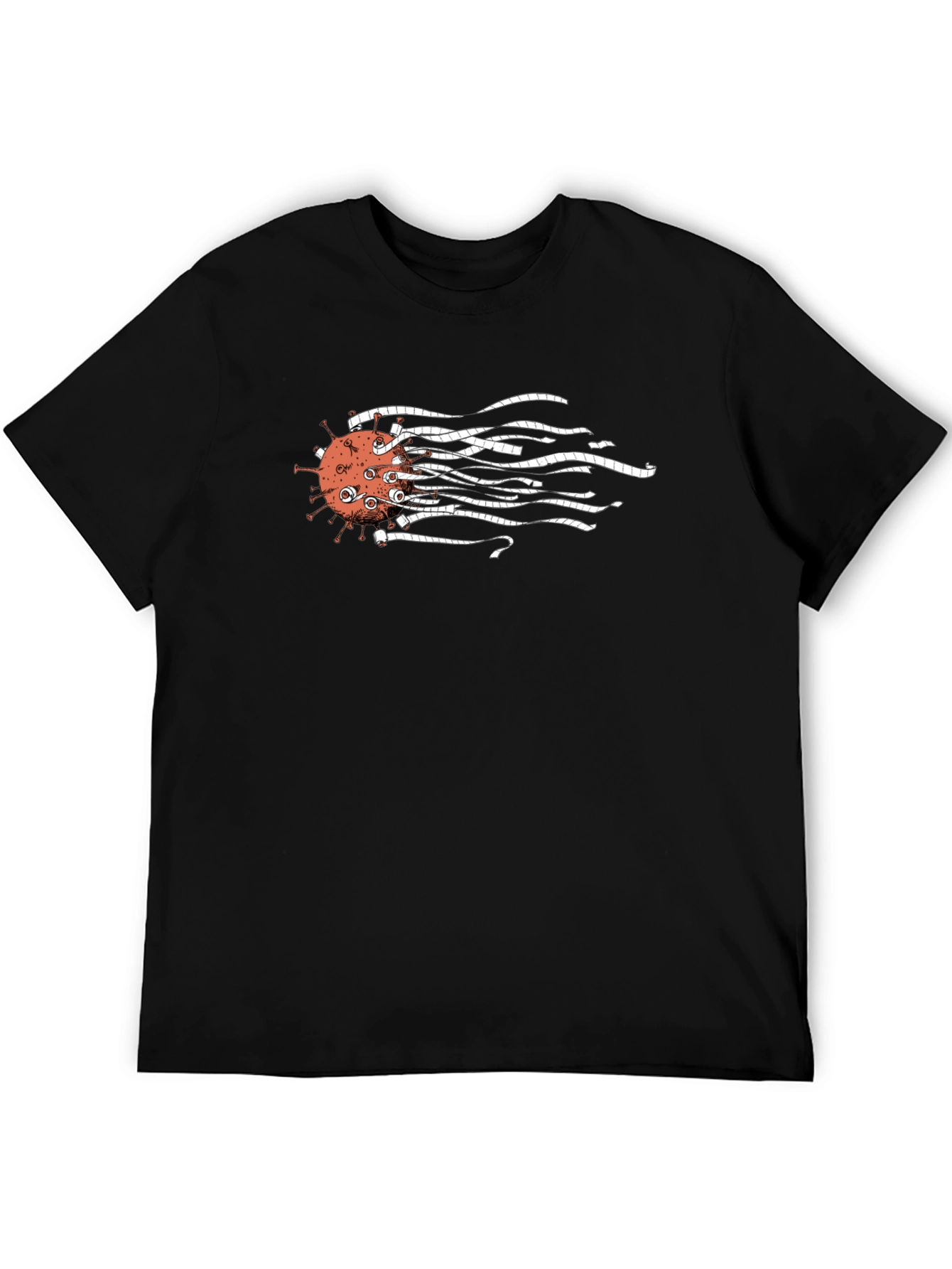 Unique Virus Design Black T-Shirt