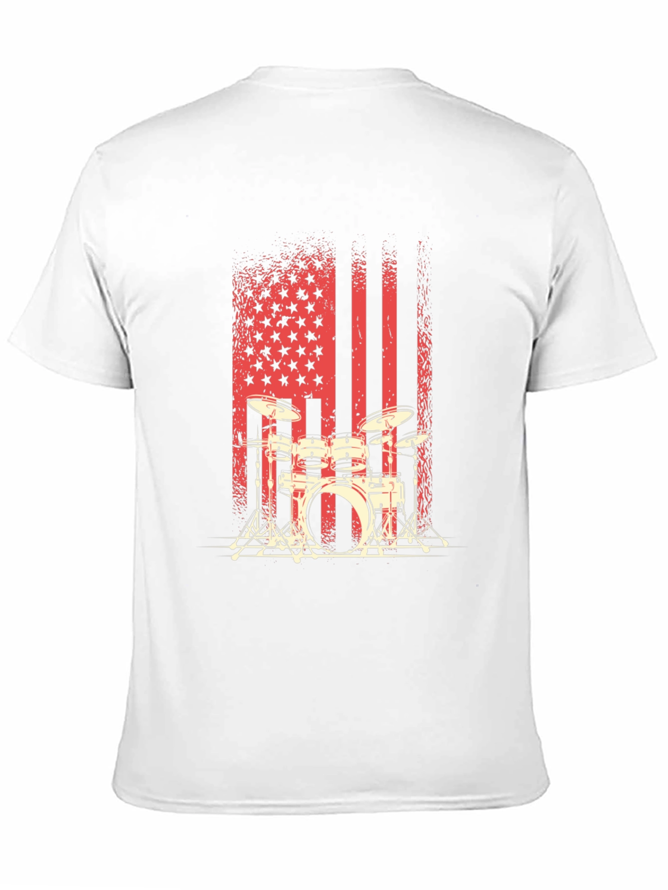 Drum Set American Flag Mens Graphic Tee