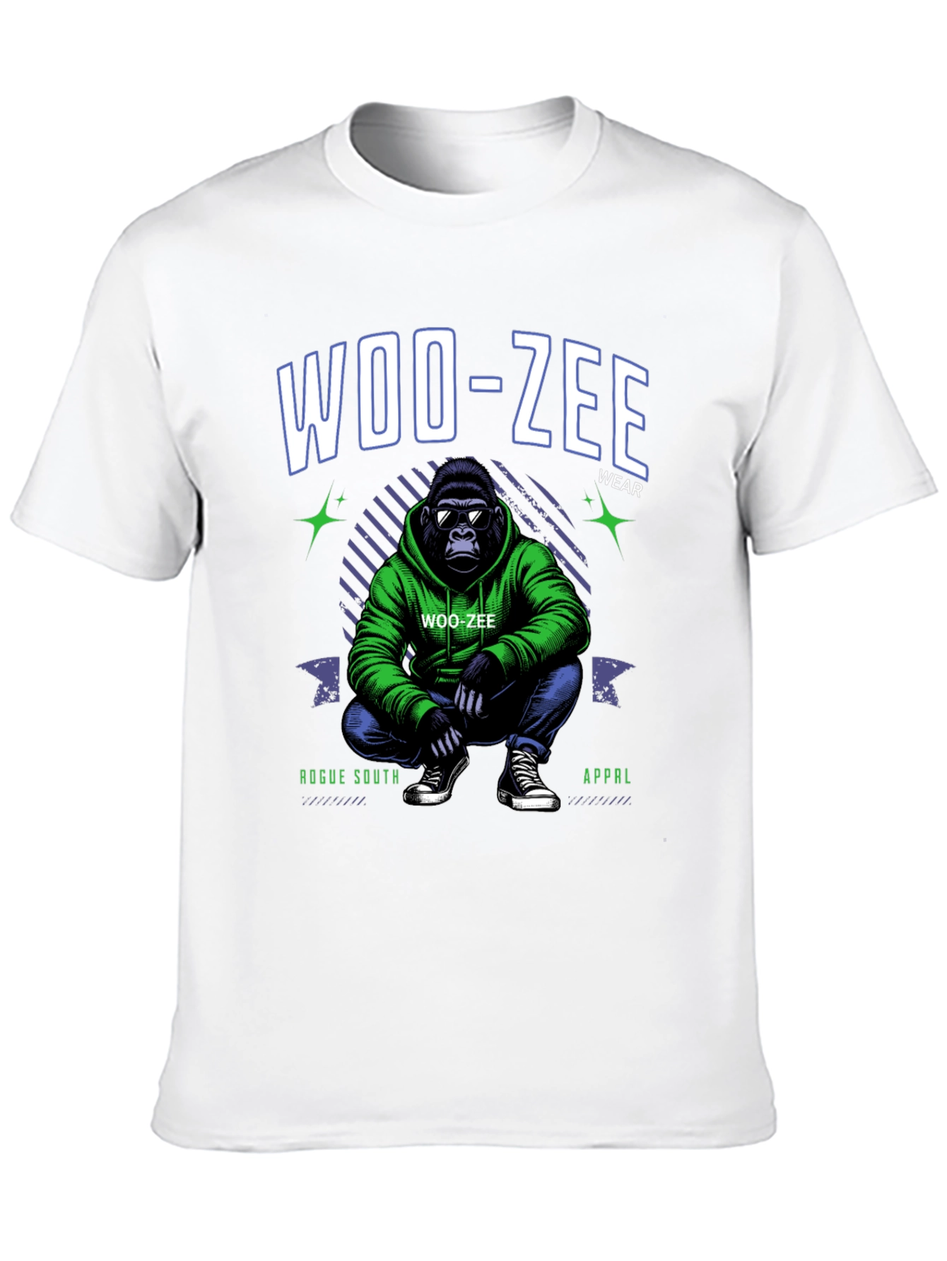 Woo-Zee Black Graphic T-Shirt - Gorilla Design