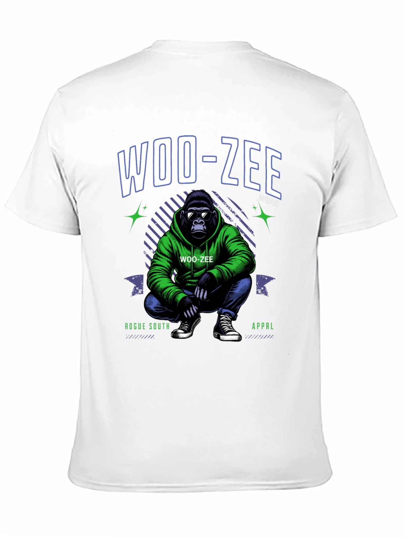 Woo-Zee Black Graphic T-Shirt - Gorilla Design