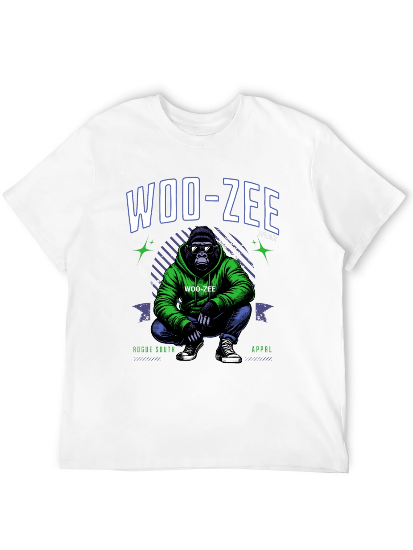 Woo-Zee Black Graphic T-Shirt - Gorilla Design
