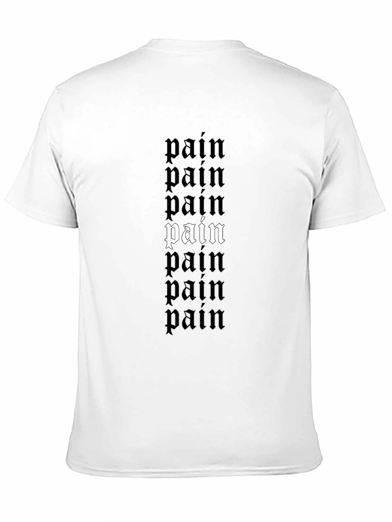 Gothic Pain Text Graphic Print Black T-Shirt