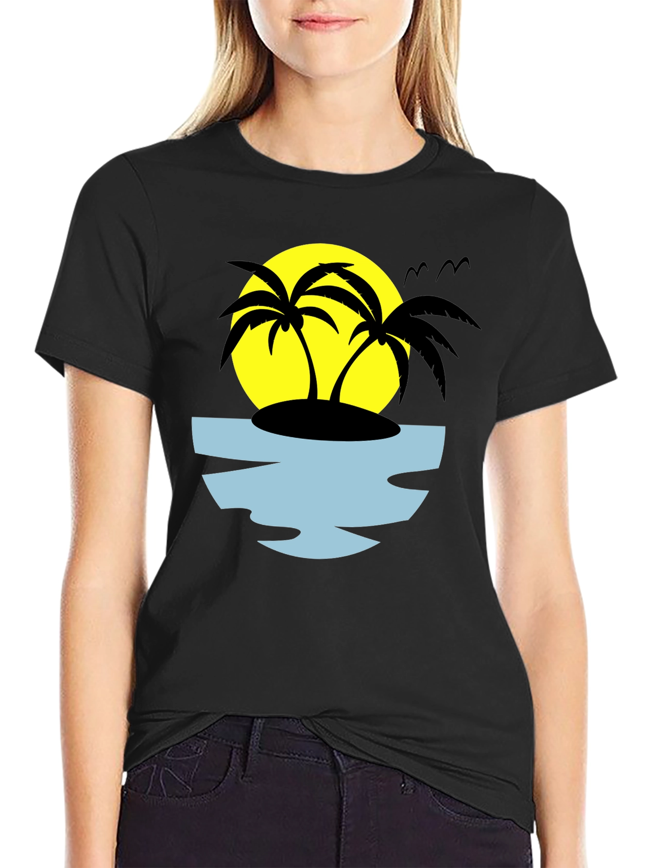 Tropical Palm Tree Island Graphic Tee