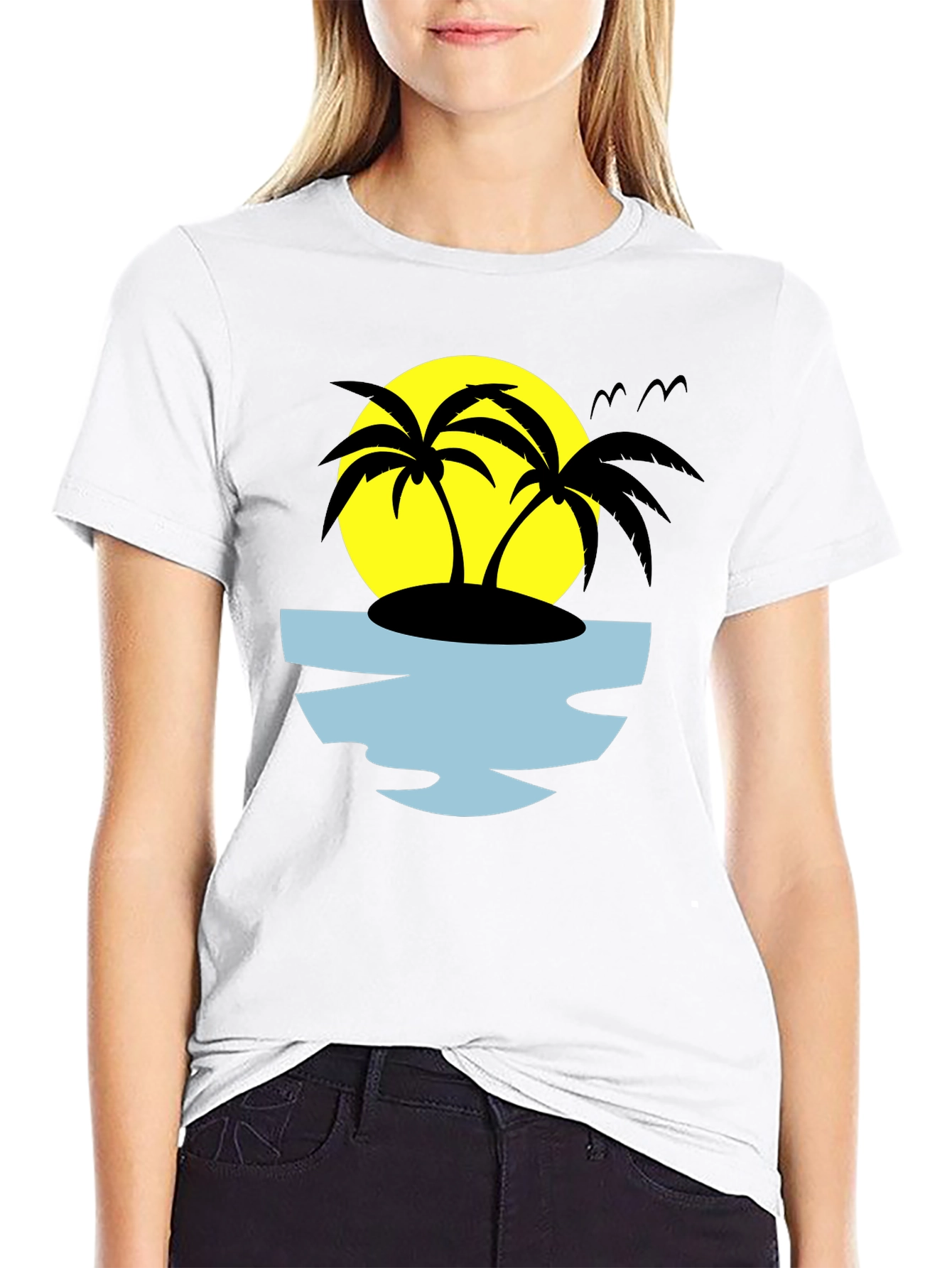 Tropical Palm Tree Island Graphic Tee