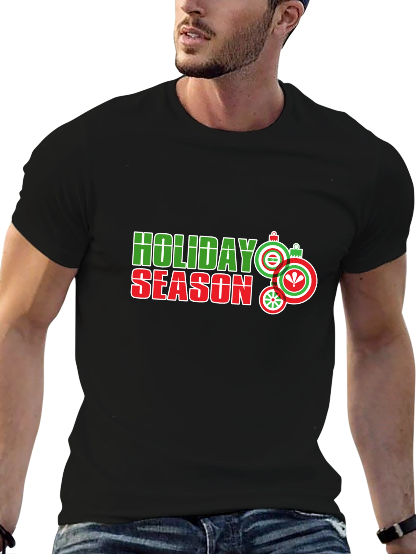 Holiday Season Graphic Tee - Black