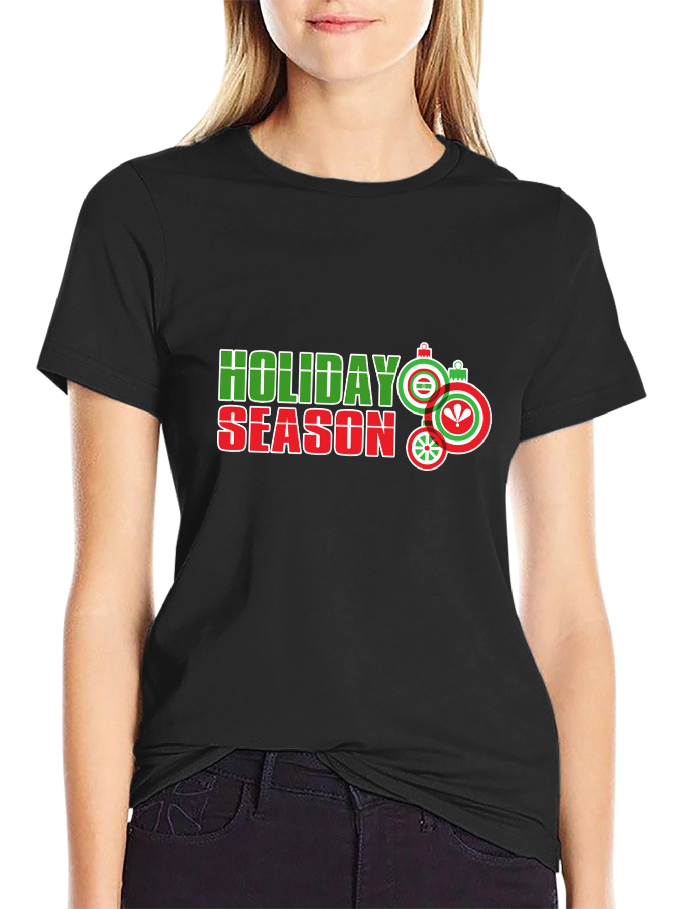 Holiday Season Graphic Tee - Black