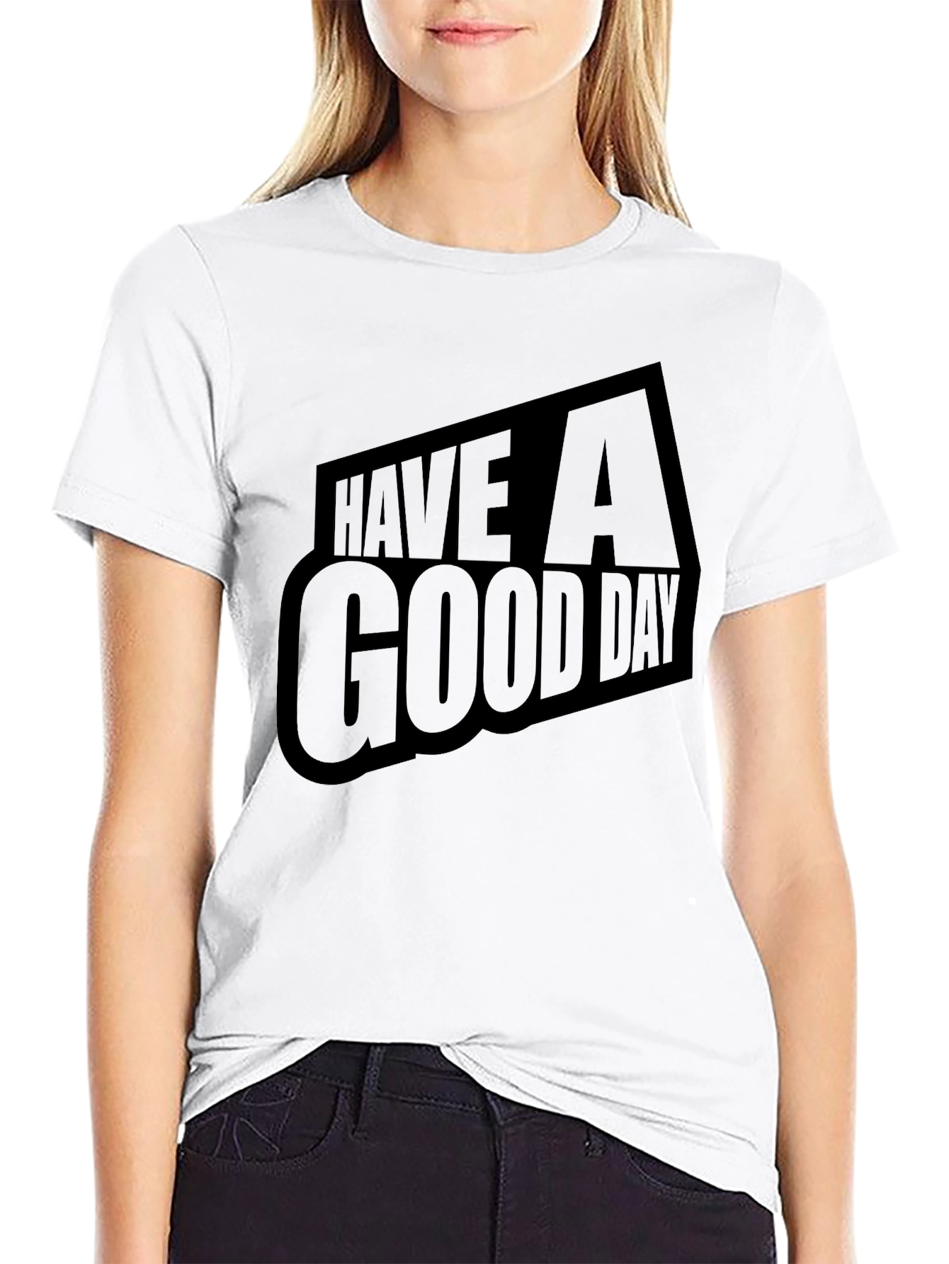 Have A Good Day Black Graphic Tee