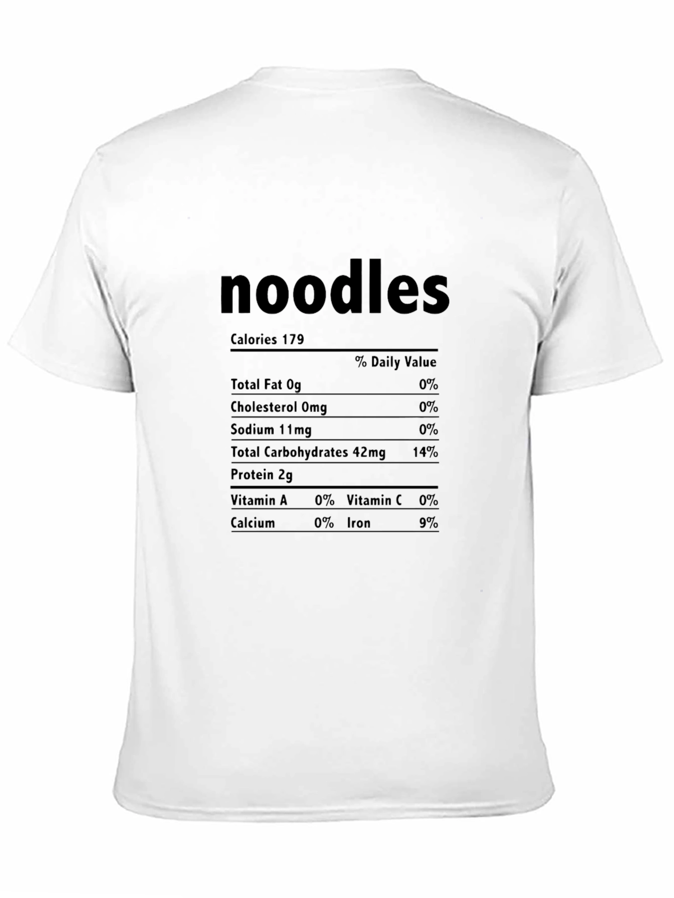 Noodles Nutrition Facts Novelty T-Shirt