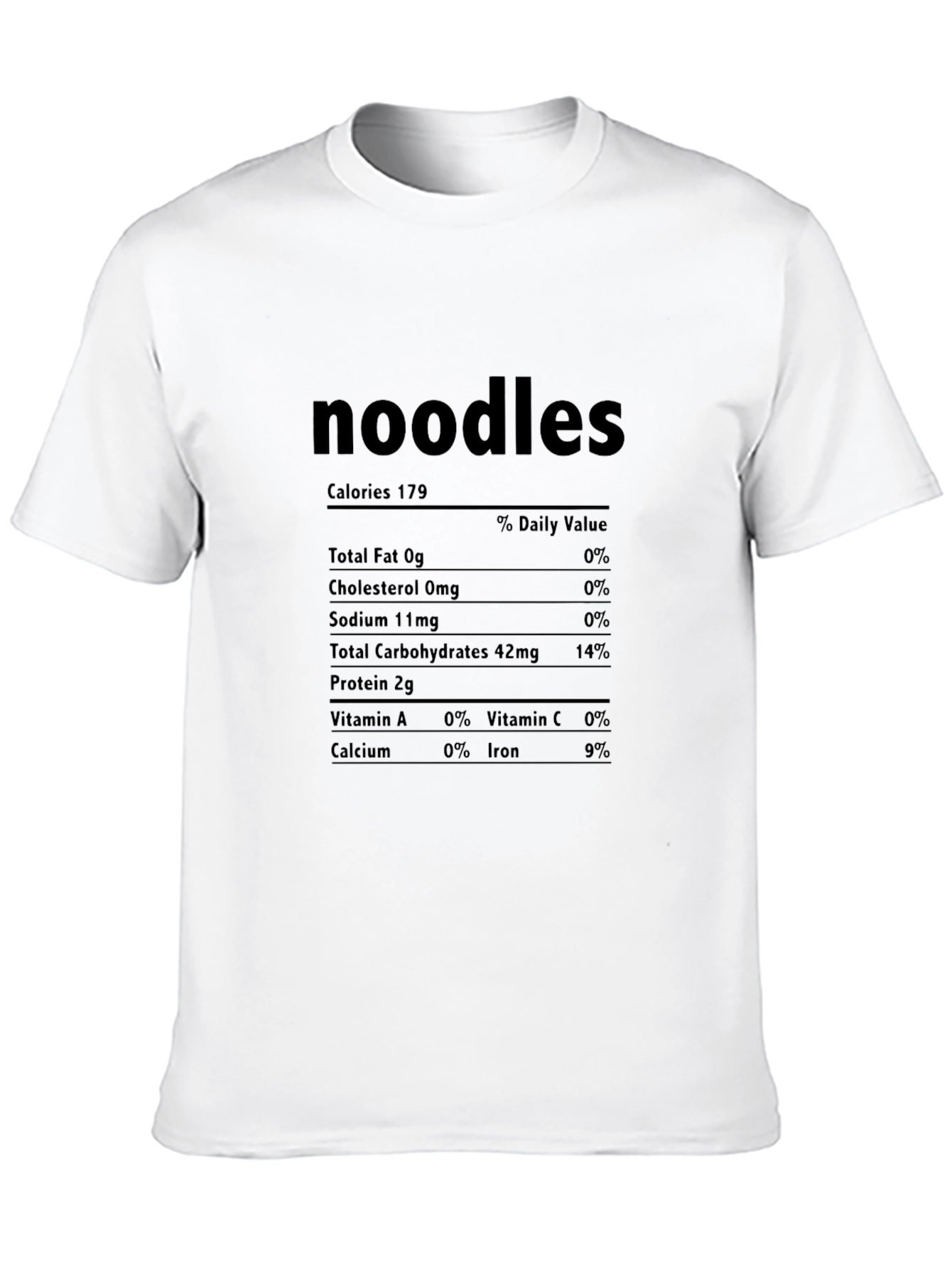 Noodles Nutrition Facts Novelty T-Shirt