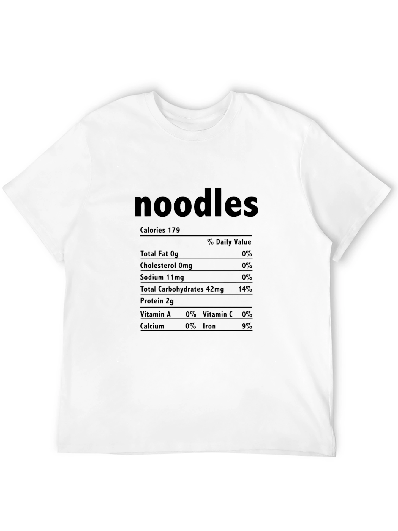 Noodles Nutrition Facts Novelty T-Shirt
