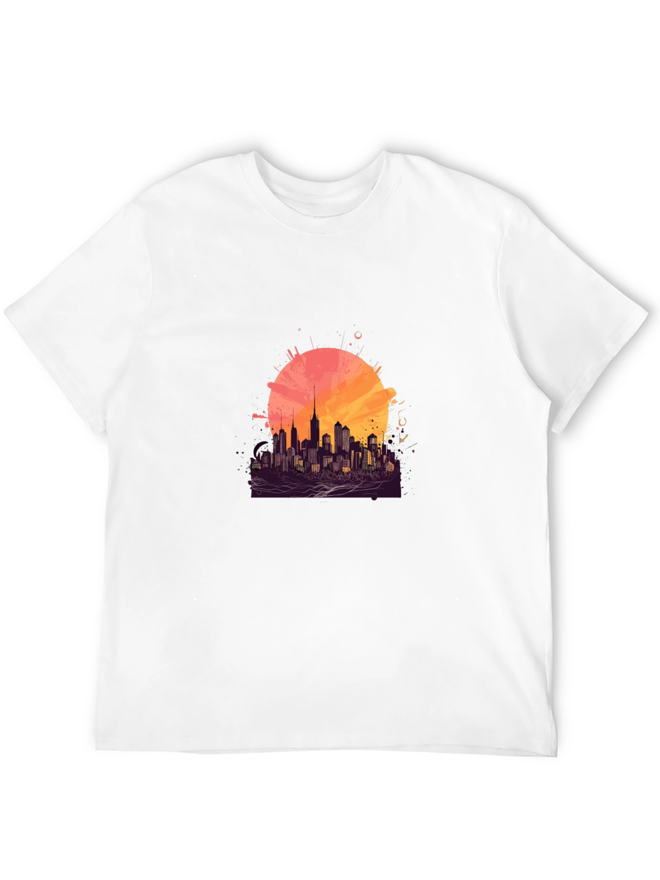 Urban Sunset Graphic Tee - Stylish Cityscape Design