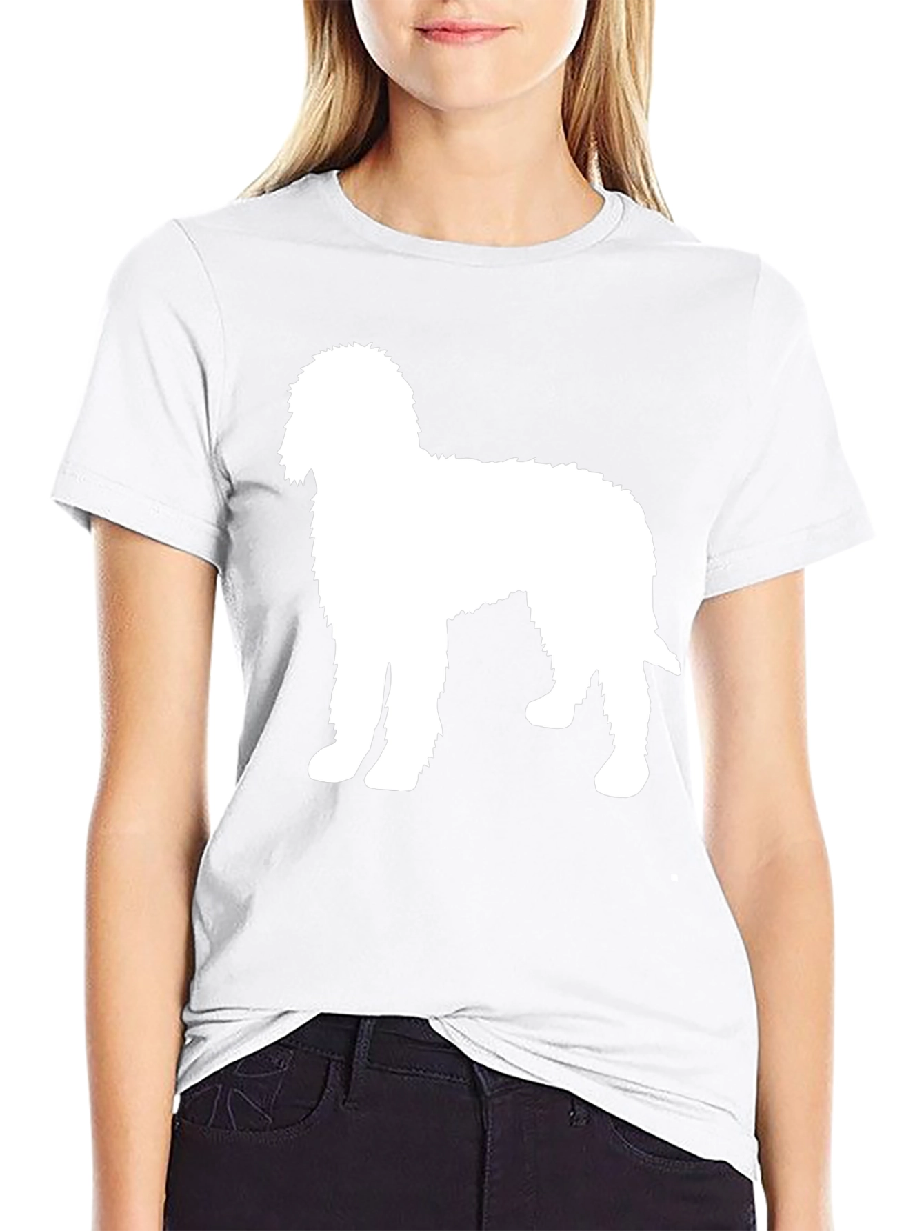 Dog Silhouette Graphic Tee - Black