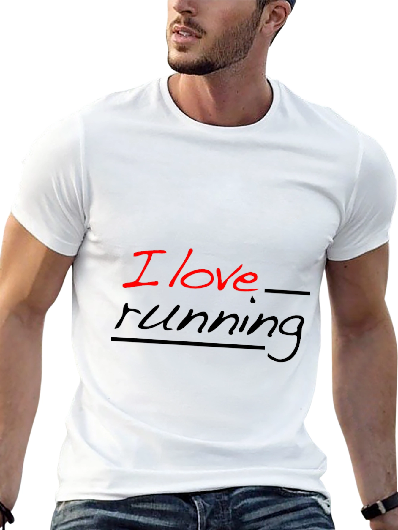 I Love Running Black Graphic Tee
