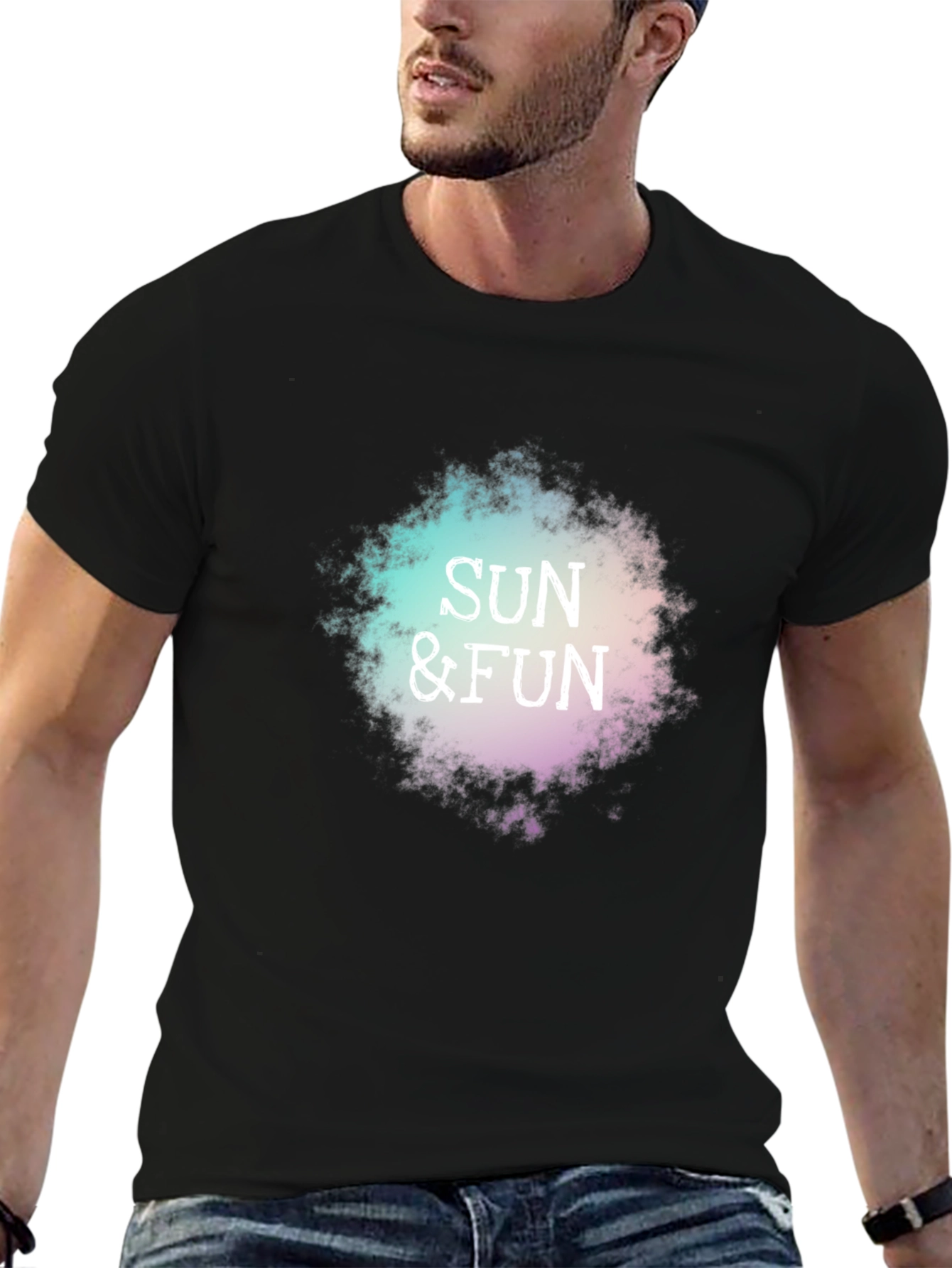 Sun & Fun Graphic T-Shirt - Casual Black Tee
