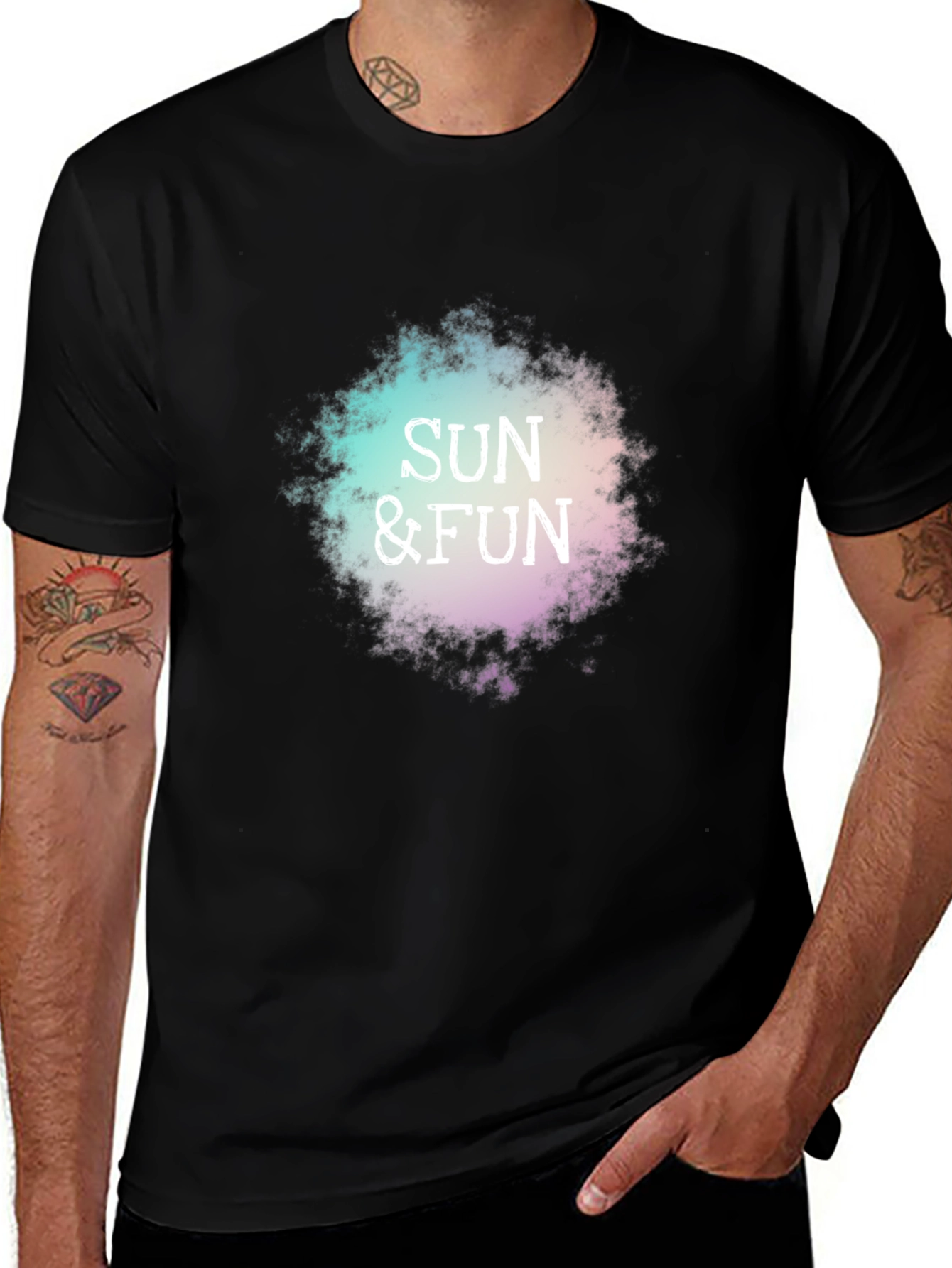 Sun & Fun Graphic T-Shirt - Casual Black Tee