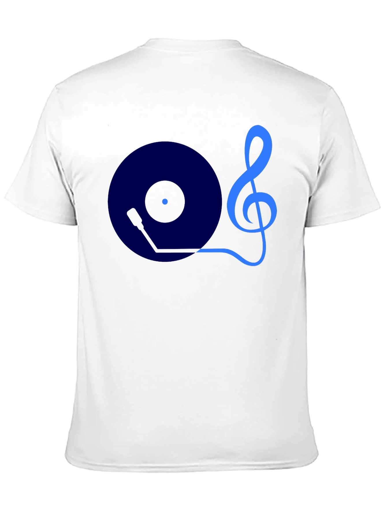 Music Lovers Graphic Tee - Treble Clef Turntable Design