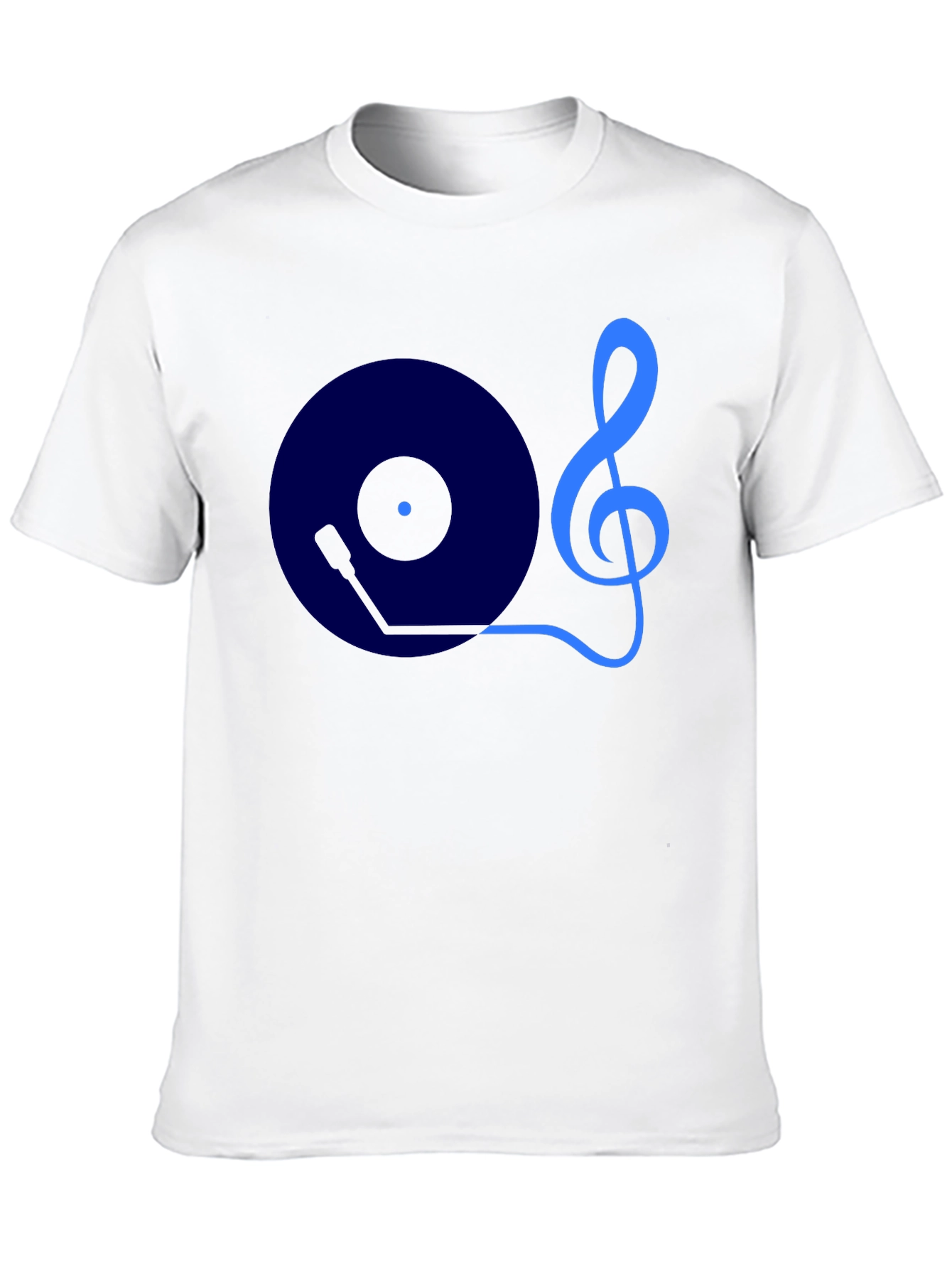 Music Lovers Graphic Tee - Treble Clef Turntable Design