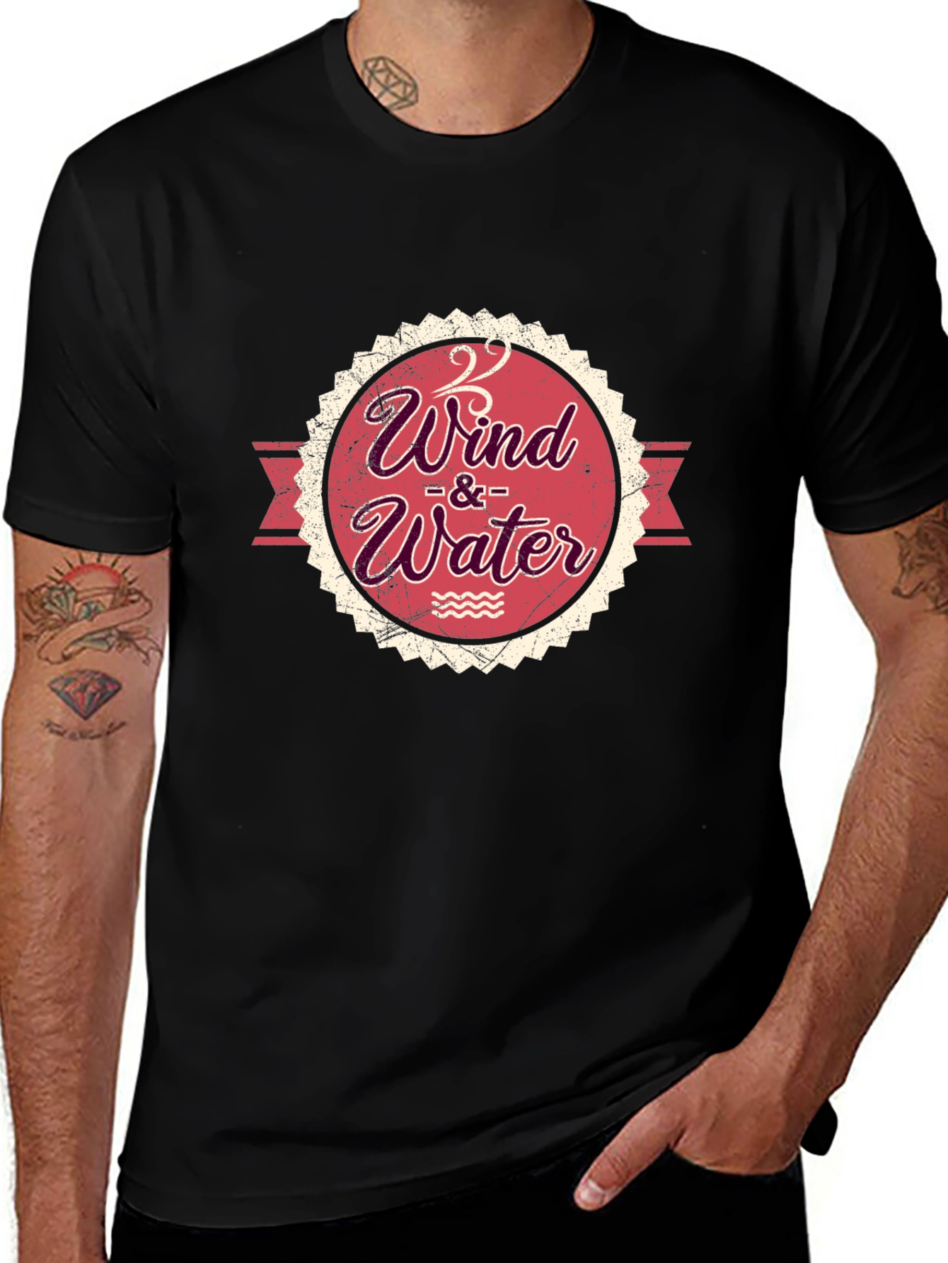 Wind & Water Graphic T-Shirt - Black