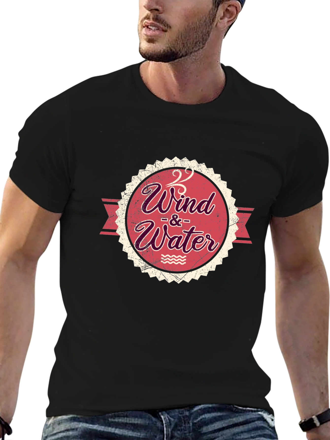 Wind & Water Graphic T-Shirt - Black